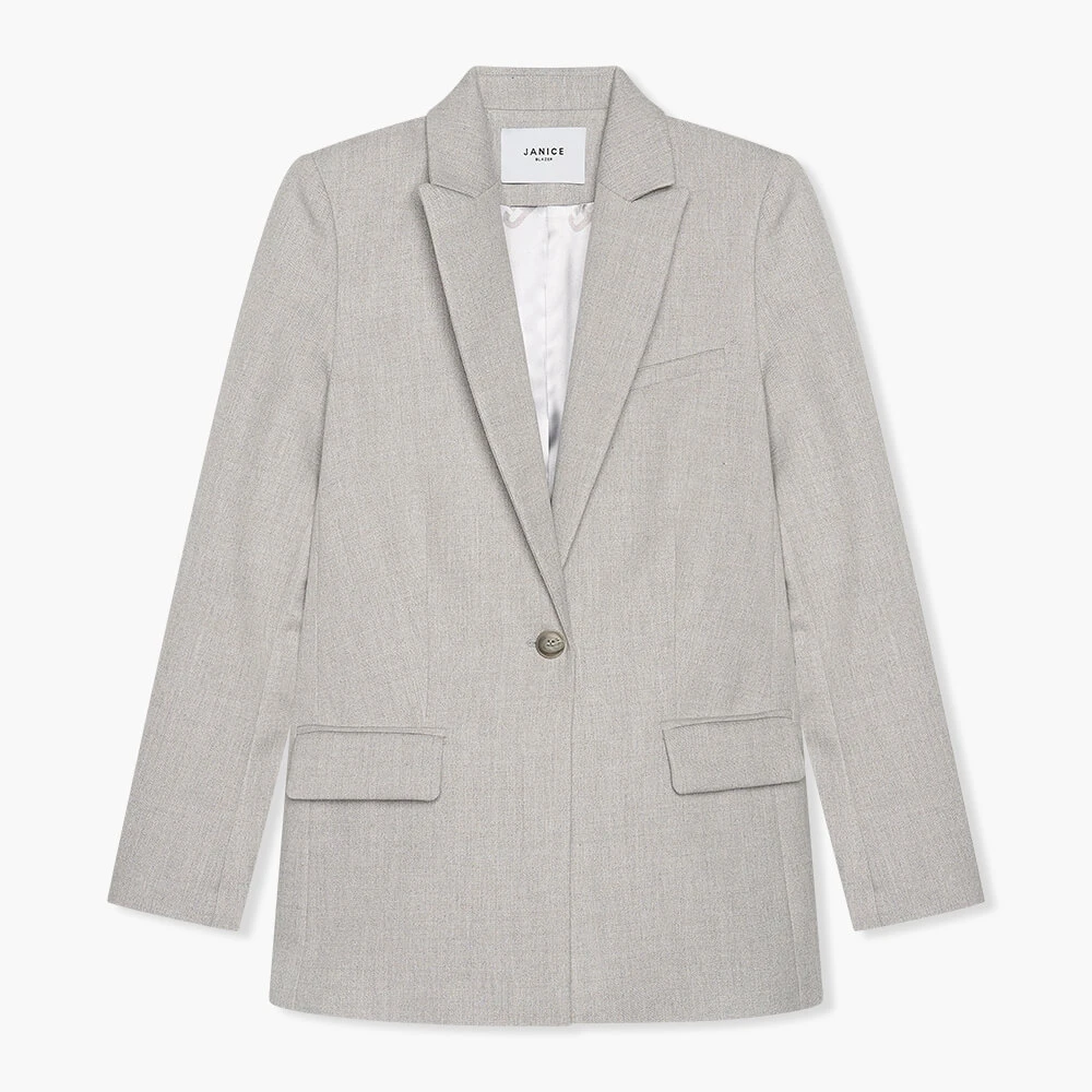 Blazer Dames Recht Lurex Nash Grijs