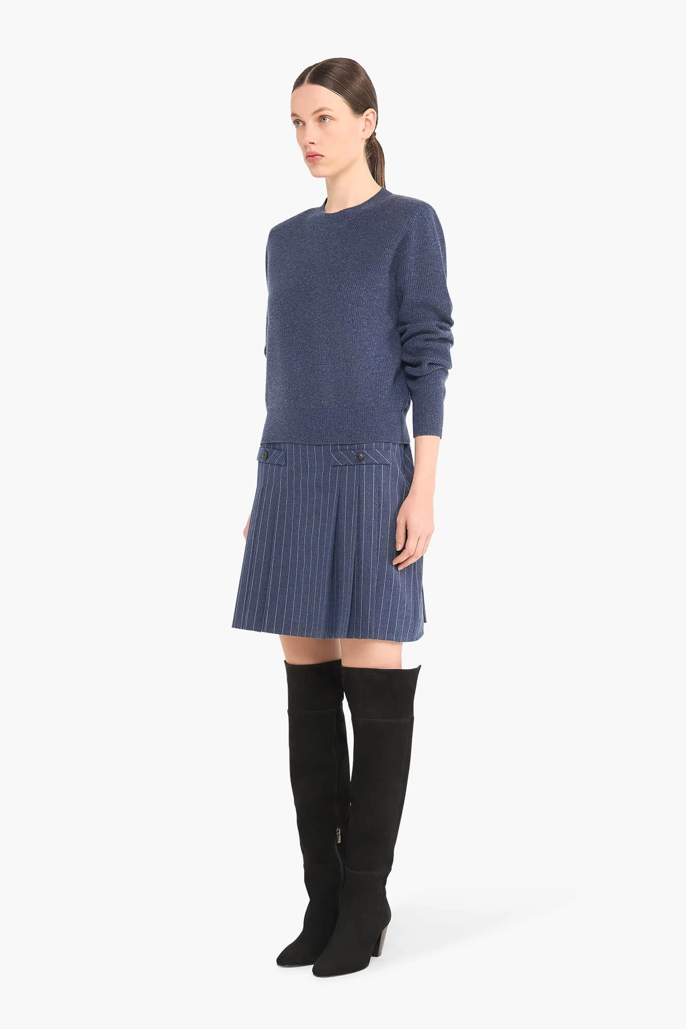 Cashmere trui dames blauw barron janice