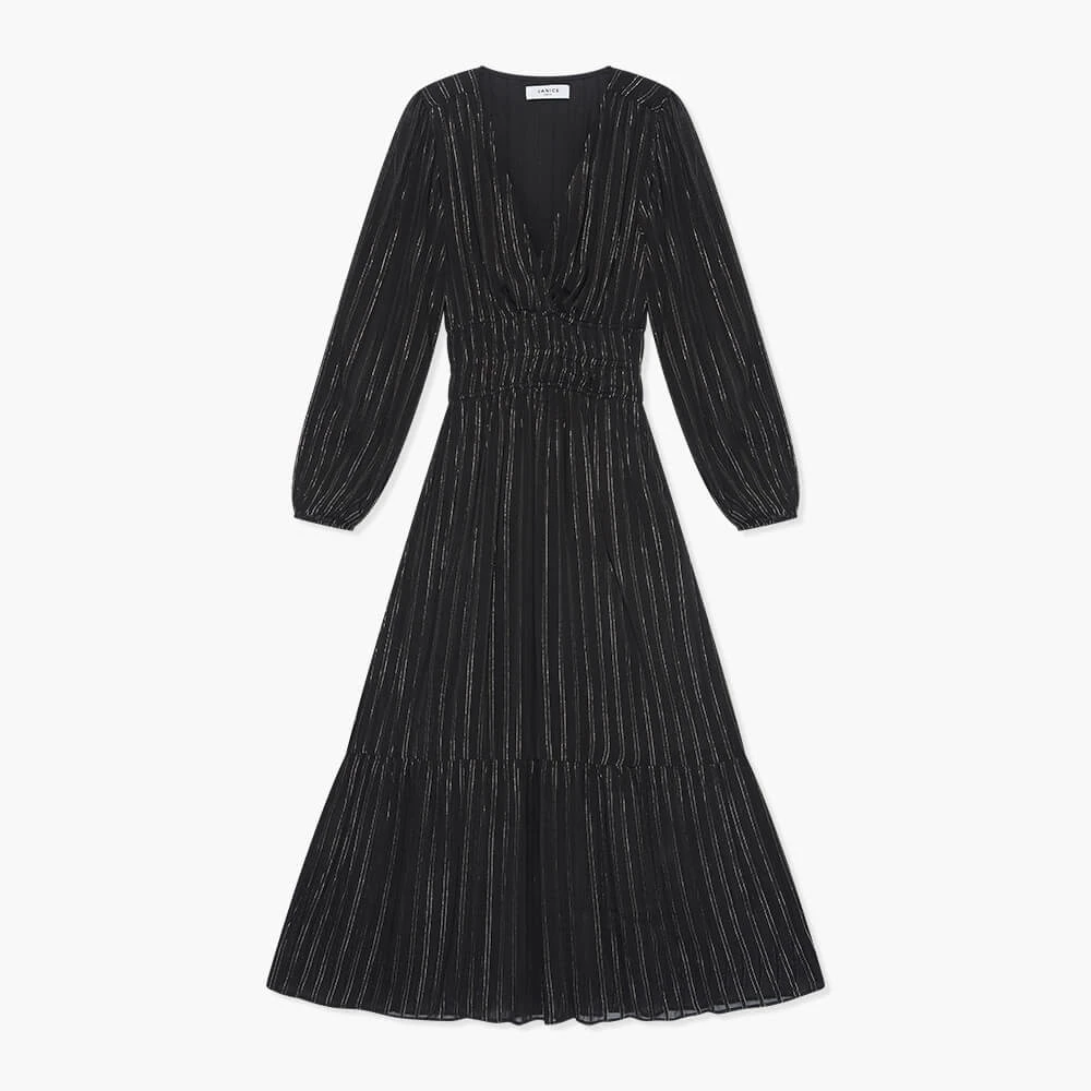 Jurk Lang Lurex Ealstiek Milan Zwart