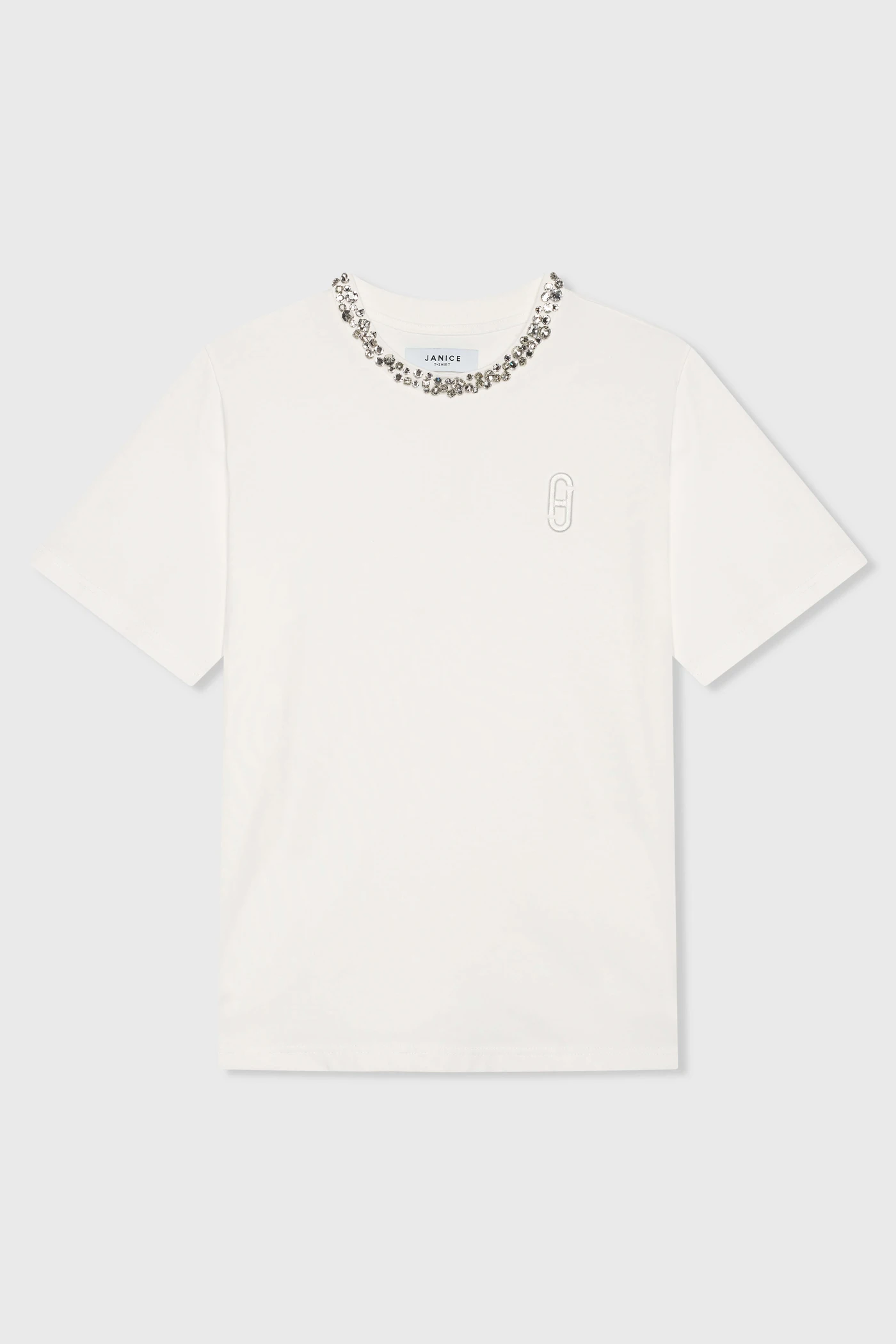 Wit katoen steentjes t-shirt Rock
