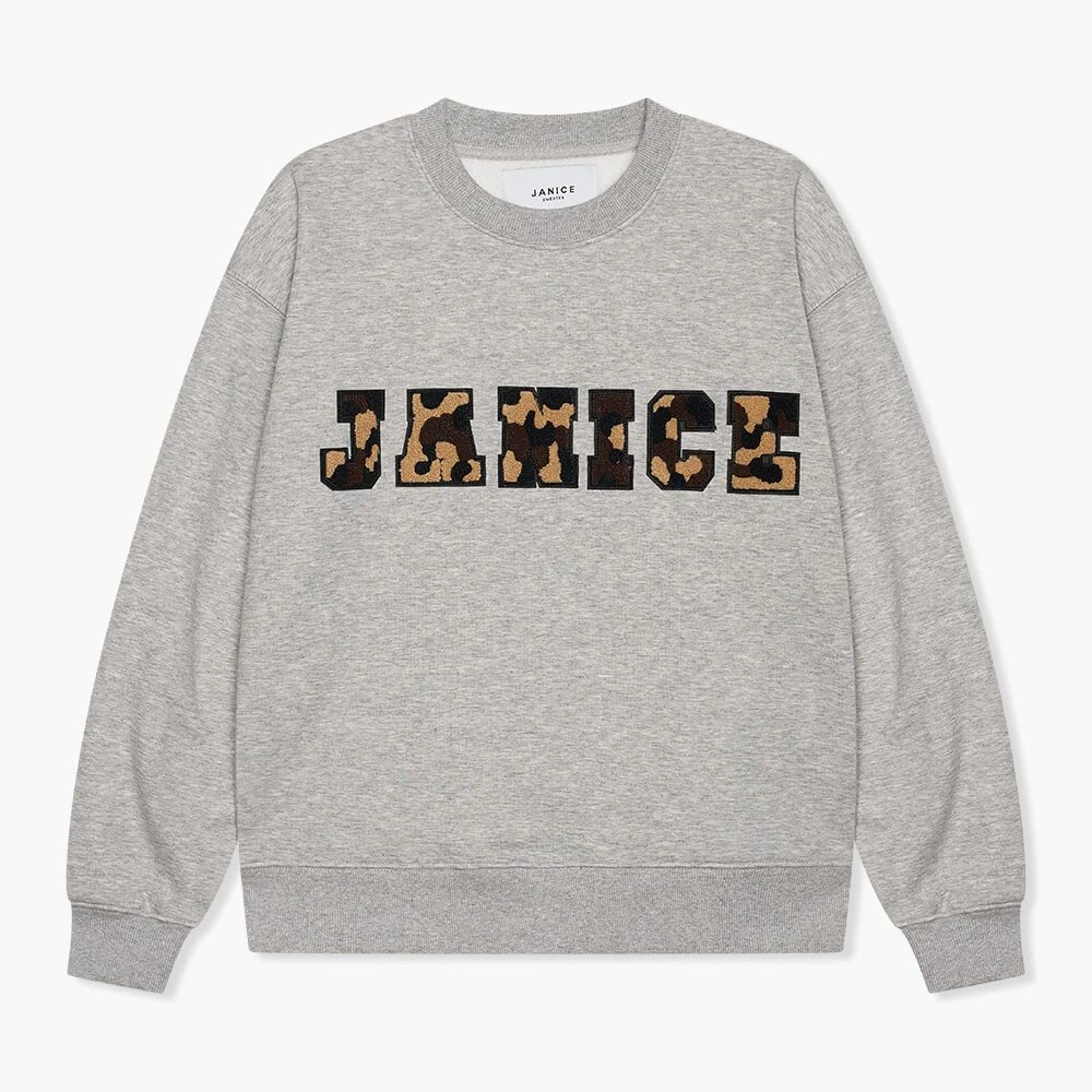 Sweater Dames Katoen Logo Camo Andy Grijs