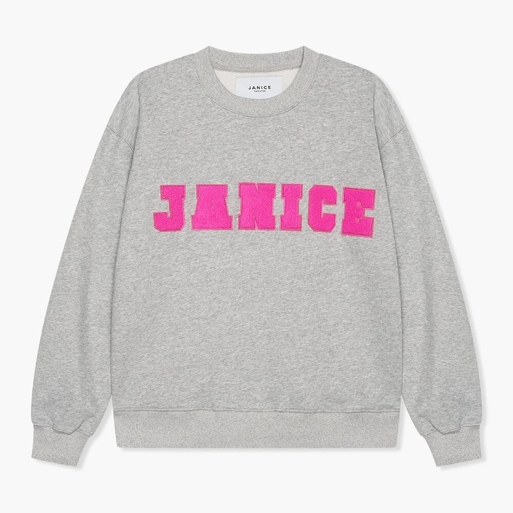 Sweater Dames Katoen Logo Andy grijs