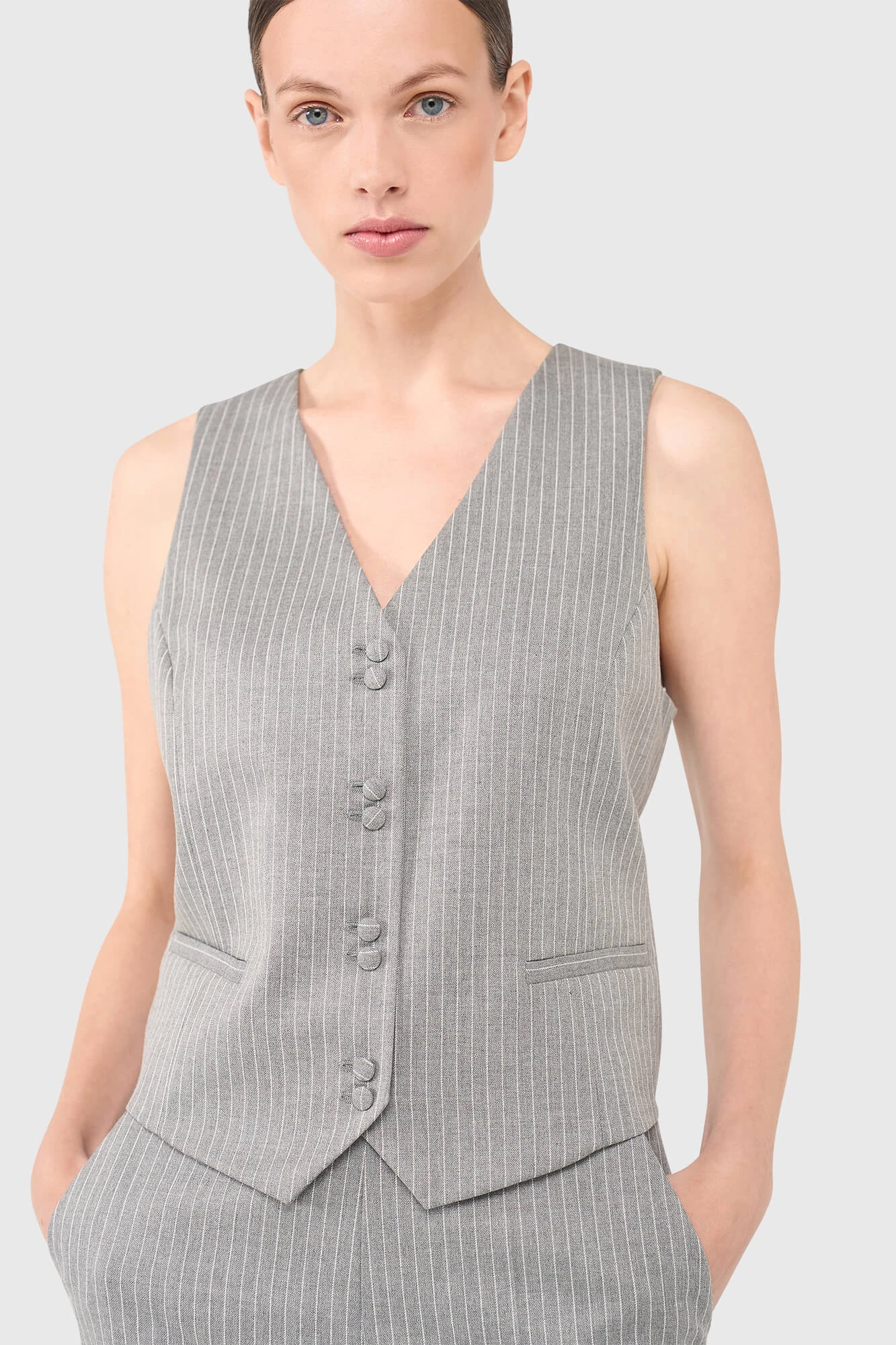 Gilet dames dave grijs gestreept janice