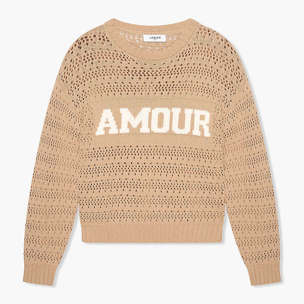 Beige Katoenen Trui Dames Storm
