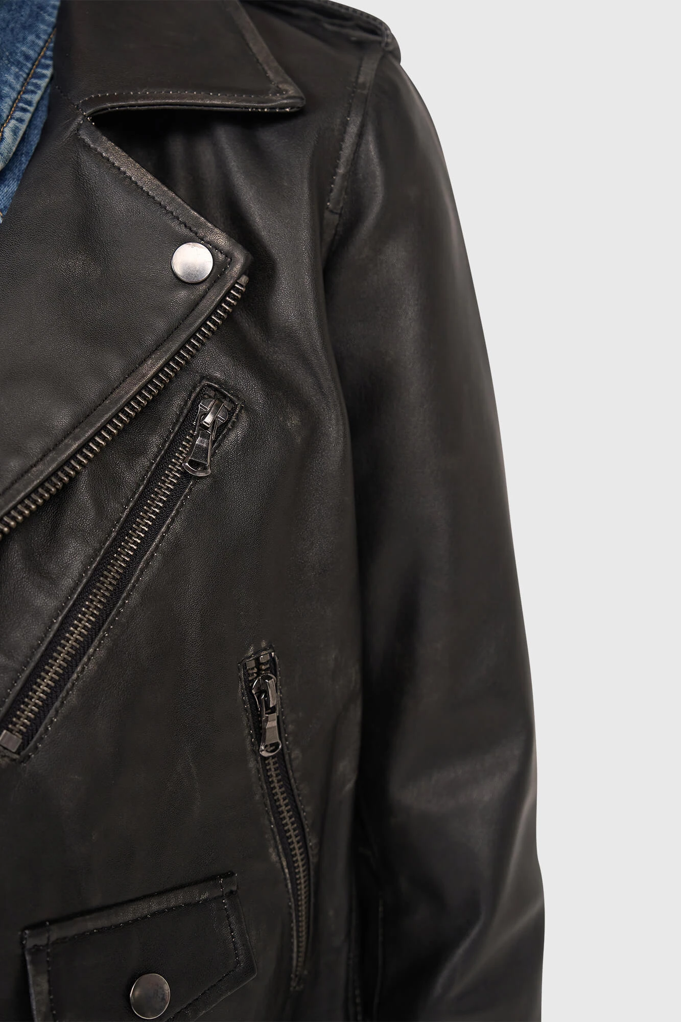 Jacket dames burke leer zwart destroyed janice 33