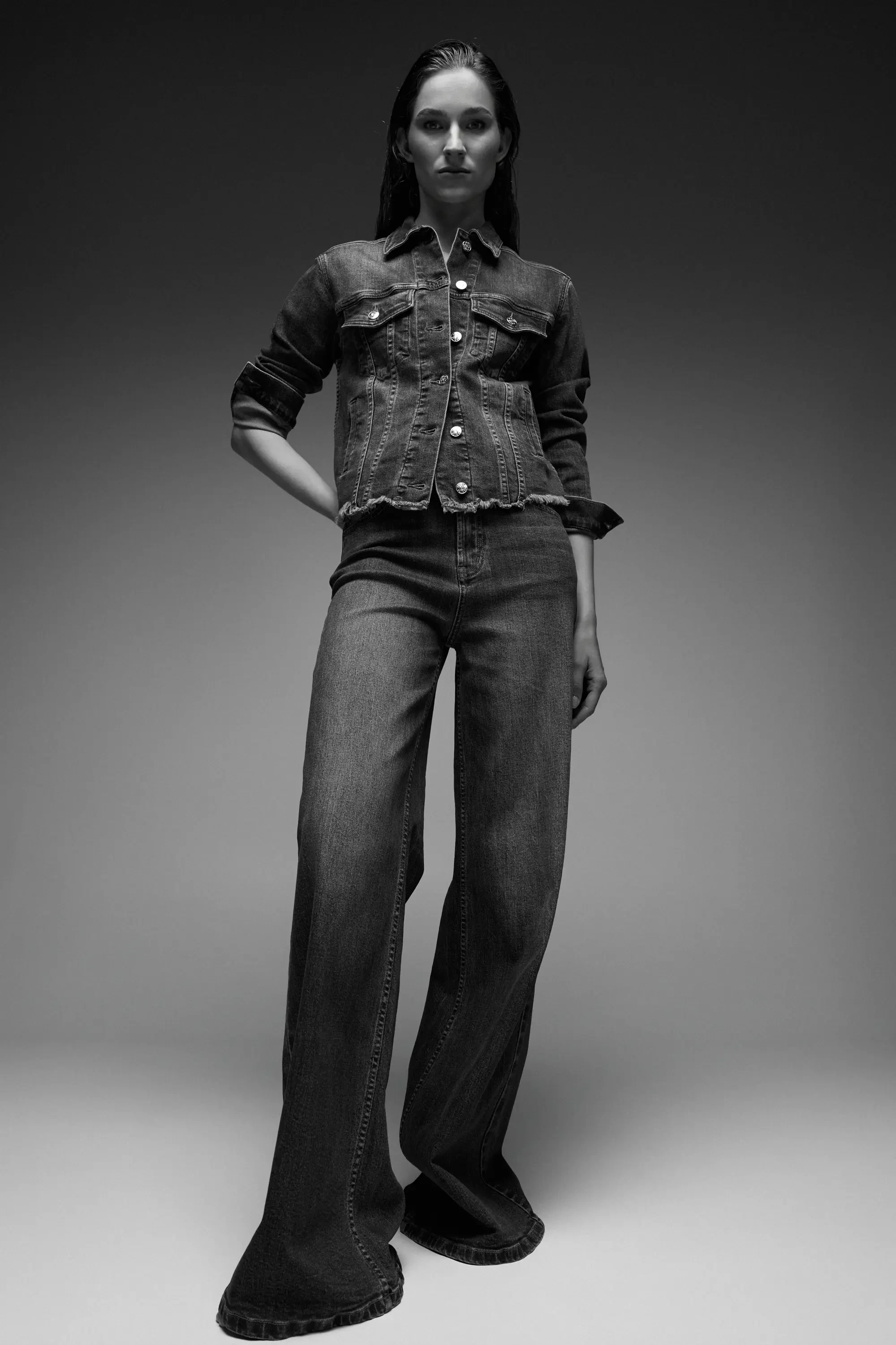 Blauw Denim Spijkerjack Stretch Dames Gregory 469