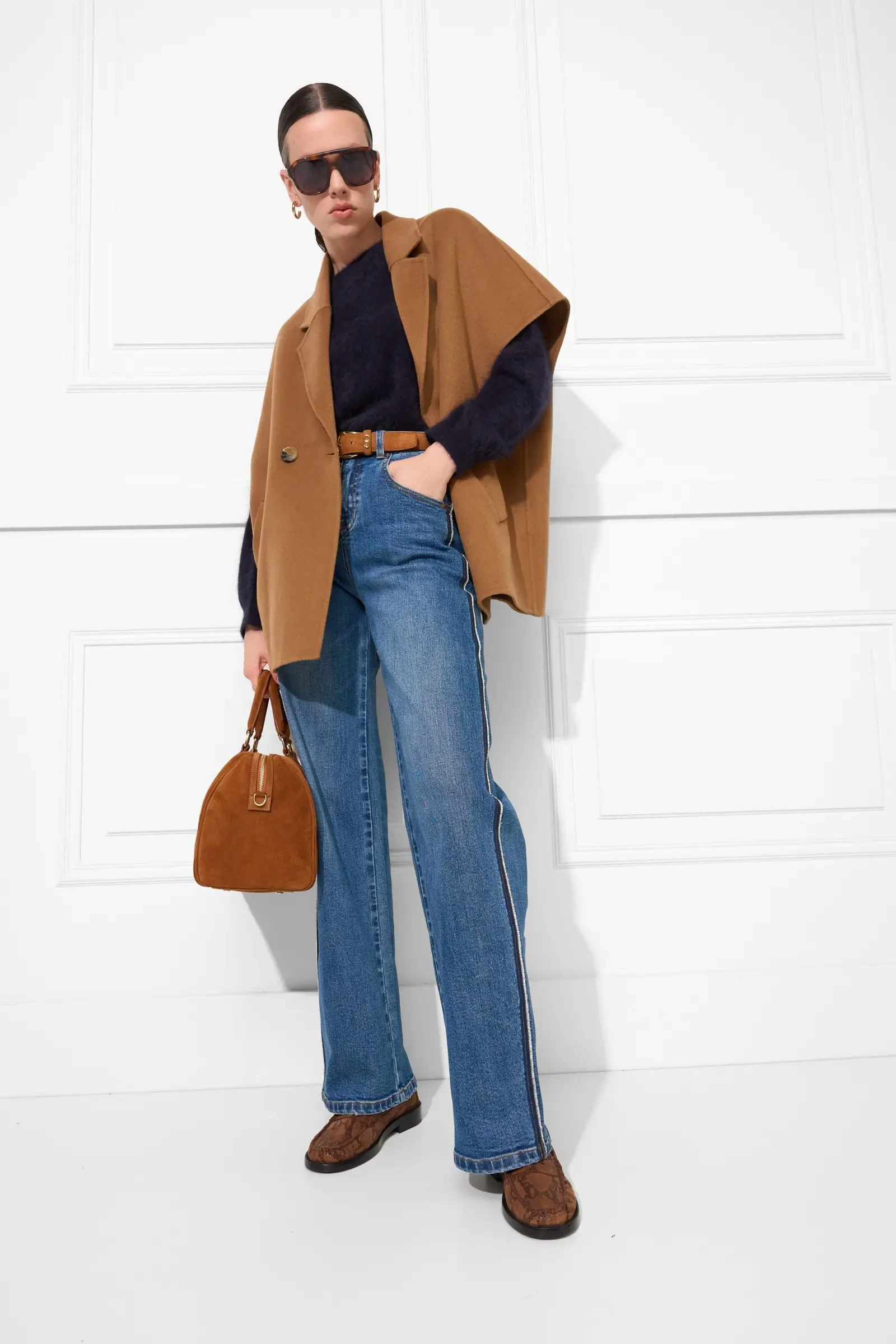Brushed Cashmere Dames Trui Ronde Hals Lewis Blauw