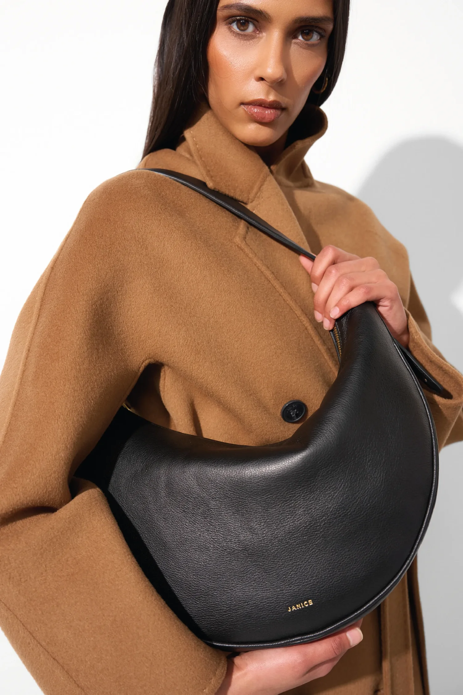 Oregon Bag, Black, Women's Fashion, Janice, Leather, Suede