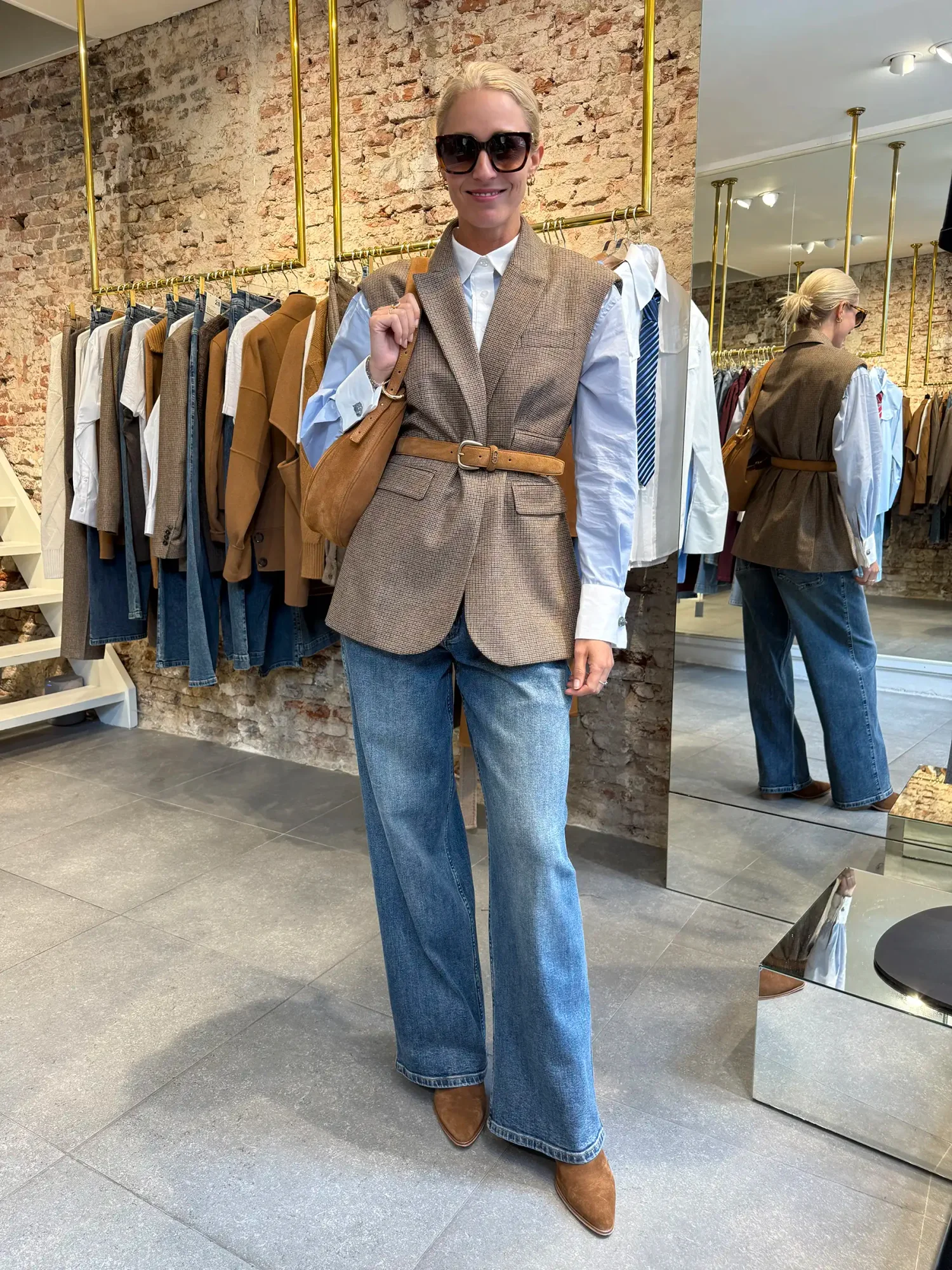 Blazer Dames Ruit Jeans Janice