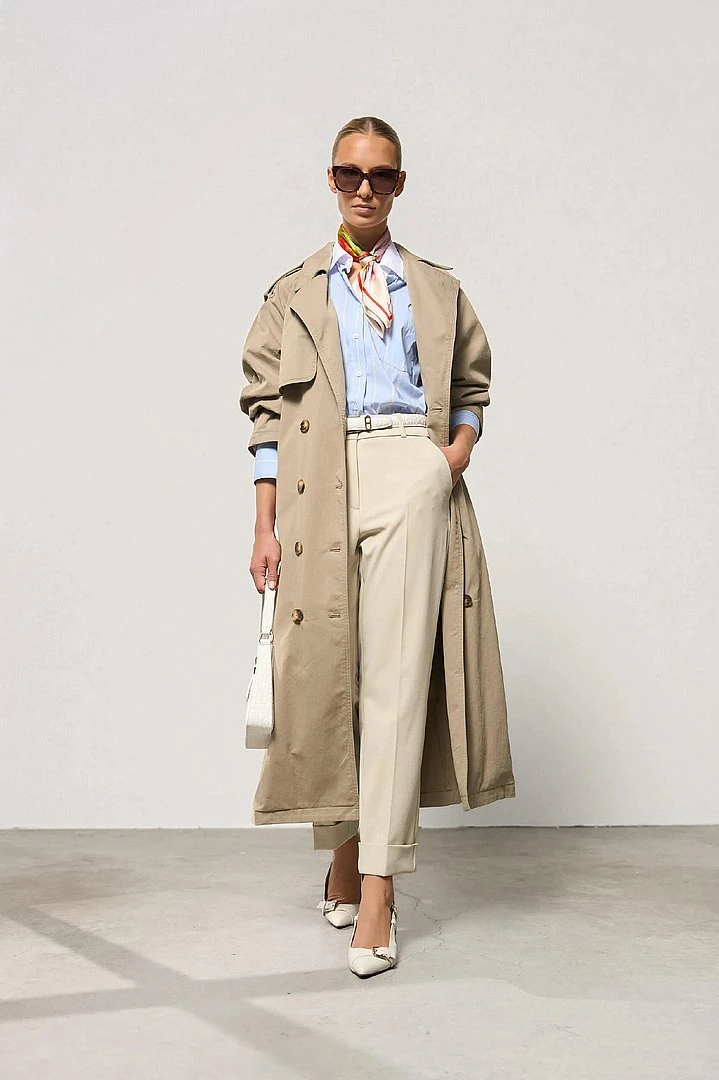 Trenchcoat Dames Oversized Cedric groen