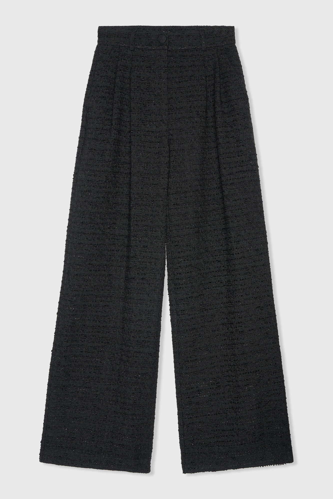 Schwarze Damenhose aus Tweed mit Lurex