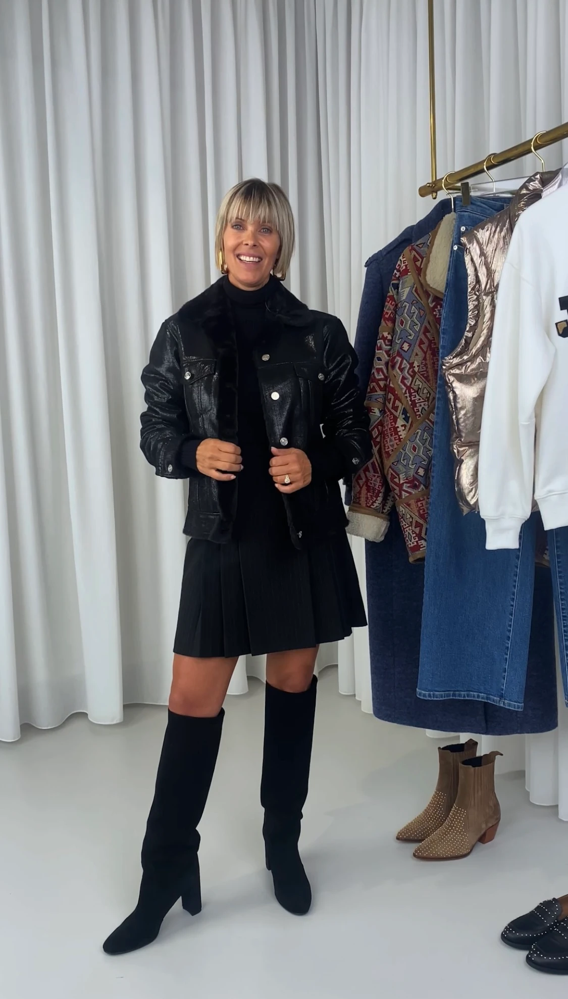 Leren jas metallic