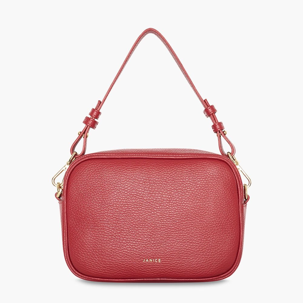 Leren Crossbody Dames Bruce Rood