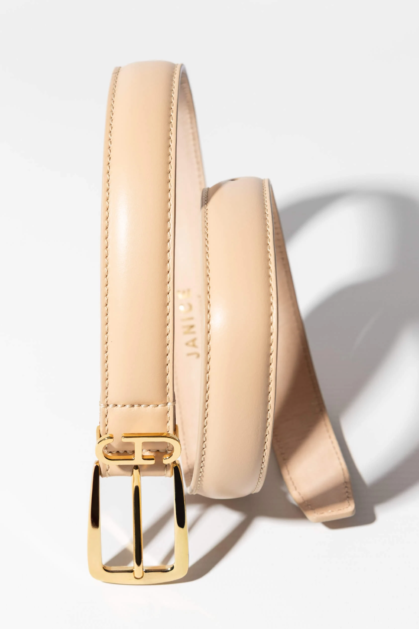 Leder-Gürtel für Damen Colby Creme