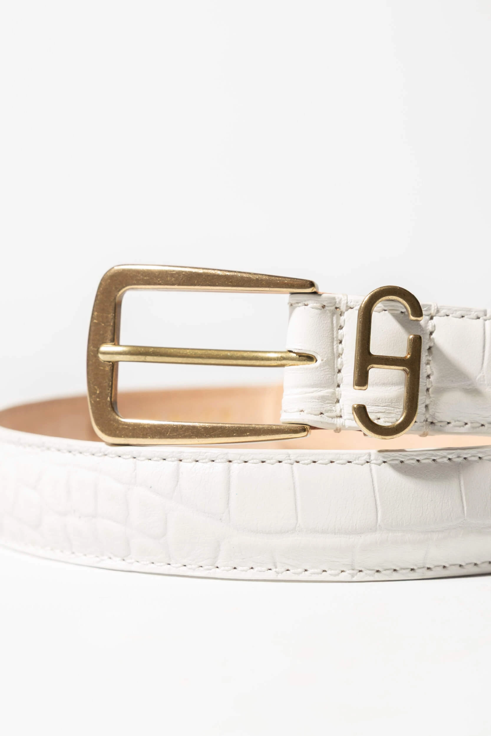 Colby Off-White Leather Women's Belt