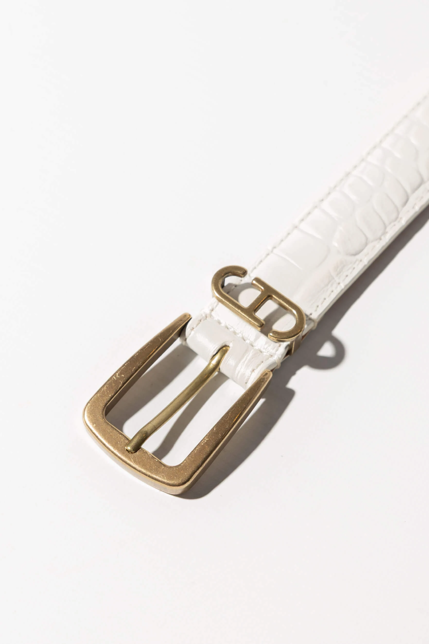 Colby Off-White Leather Women's Belt
