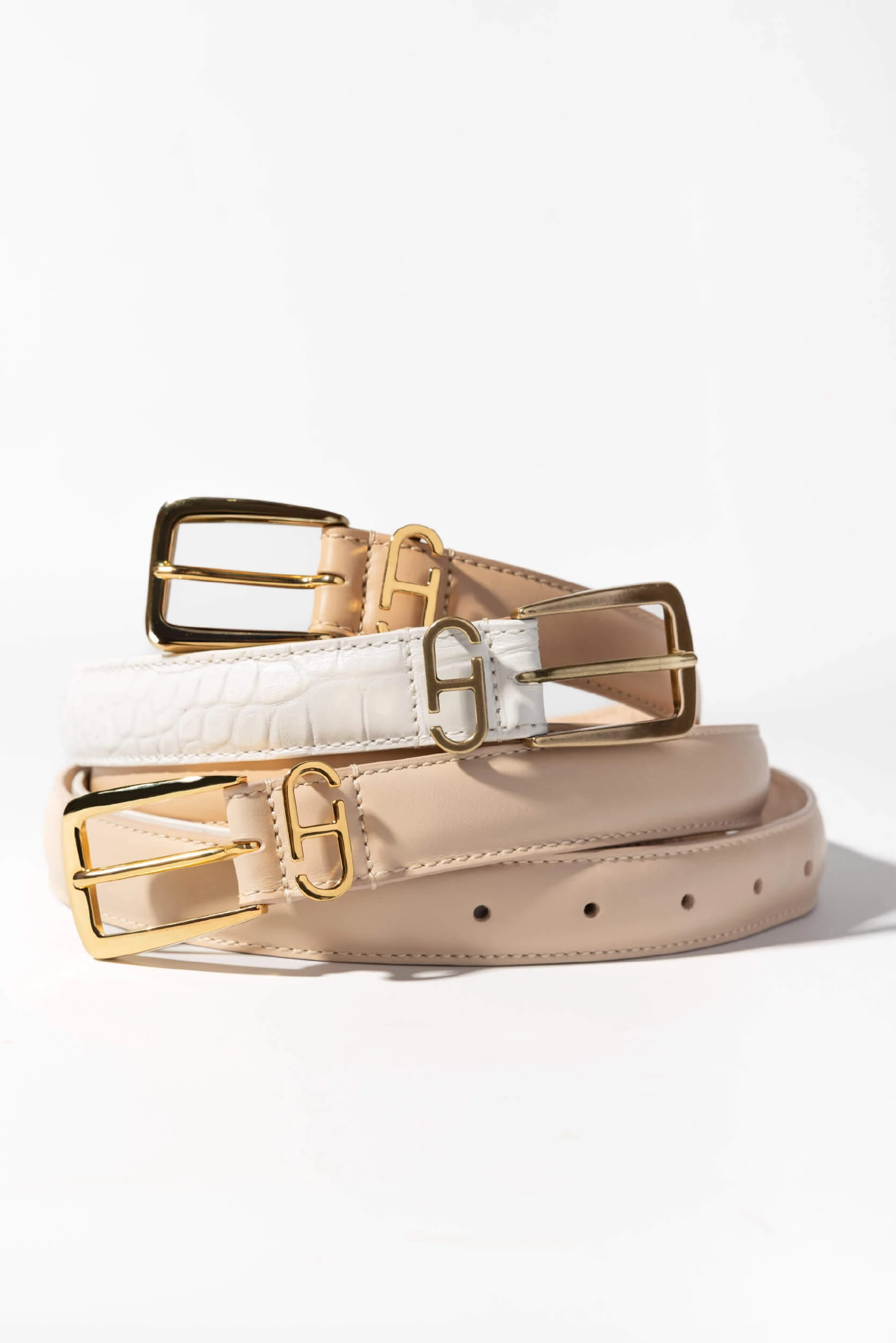 Colby Off-White Leather Women's Belt