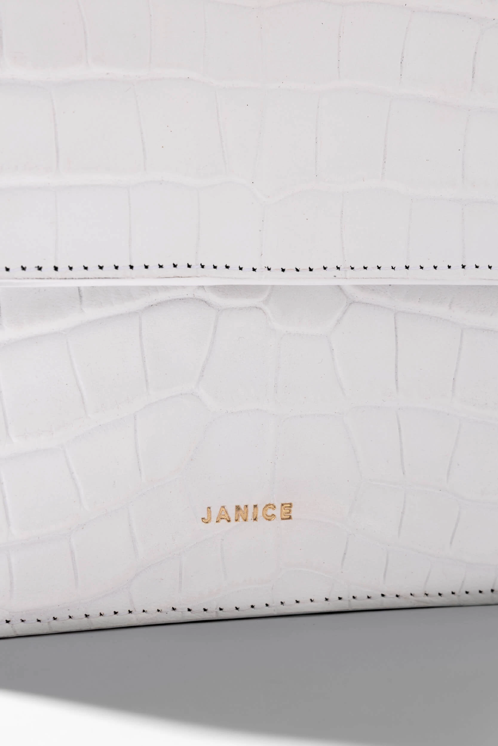 Lederhandtasche für Damen Elias Croco Off White