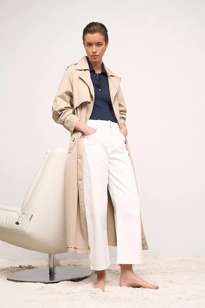 Boyfriend Jeans Dames Mid Rise Stretch Bailey Off White 264
