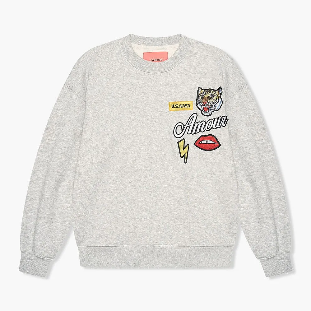 Andy Sweater Grijs Patches