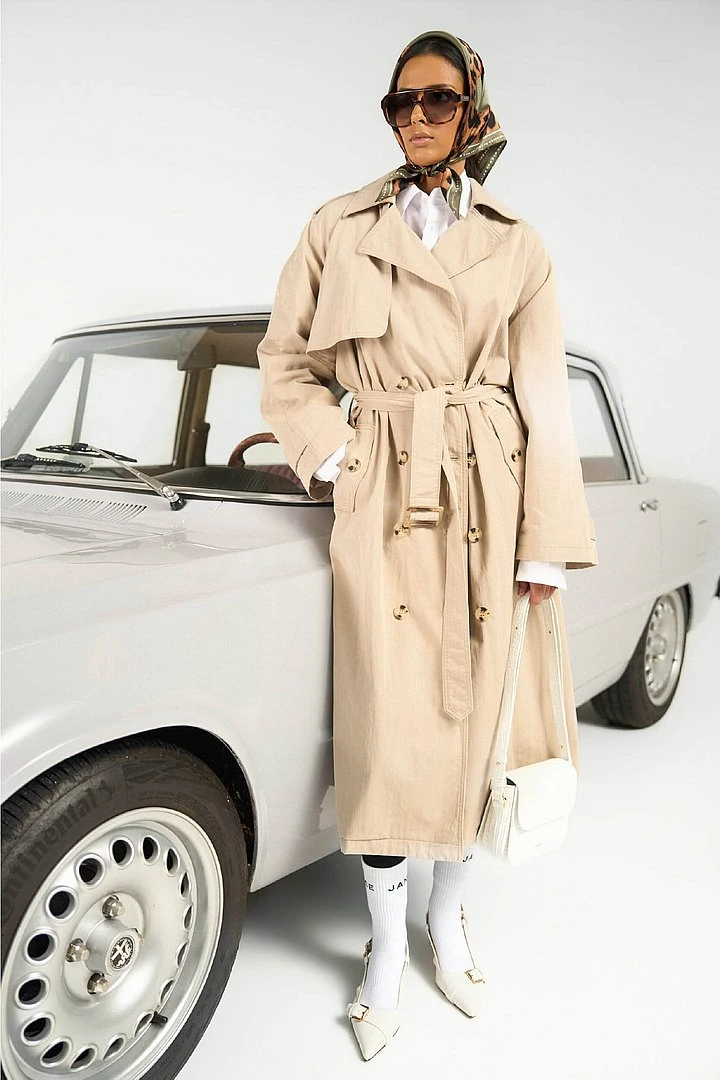 Trenchcoat Dames Oversized Cedric Beige