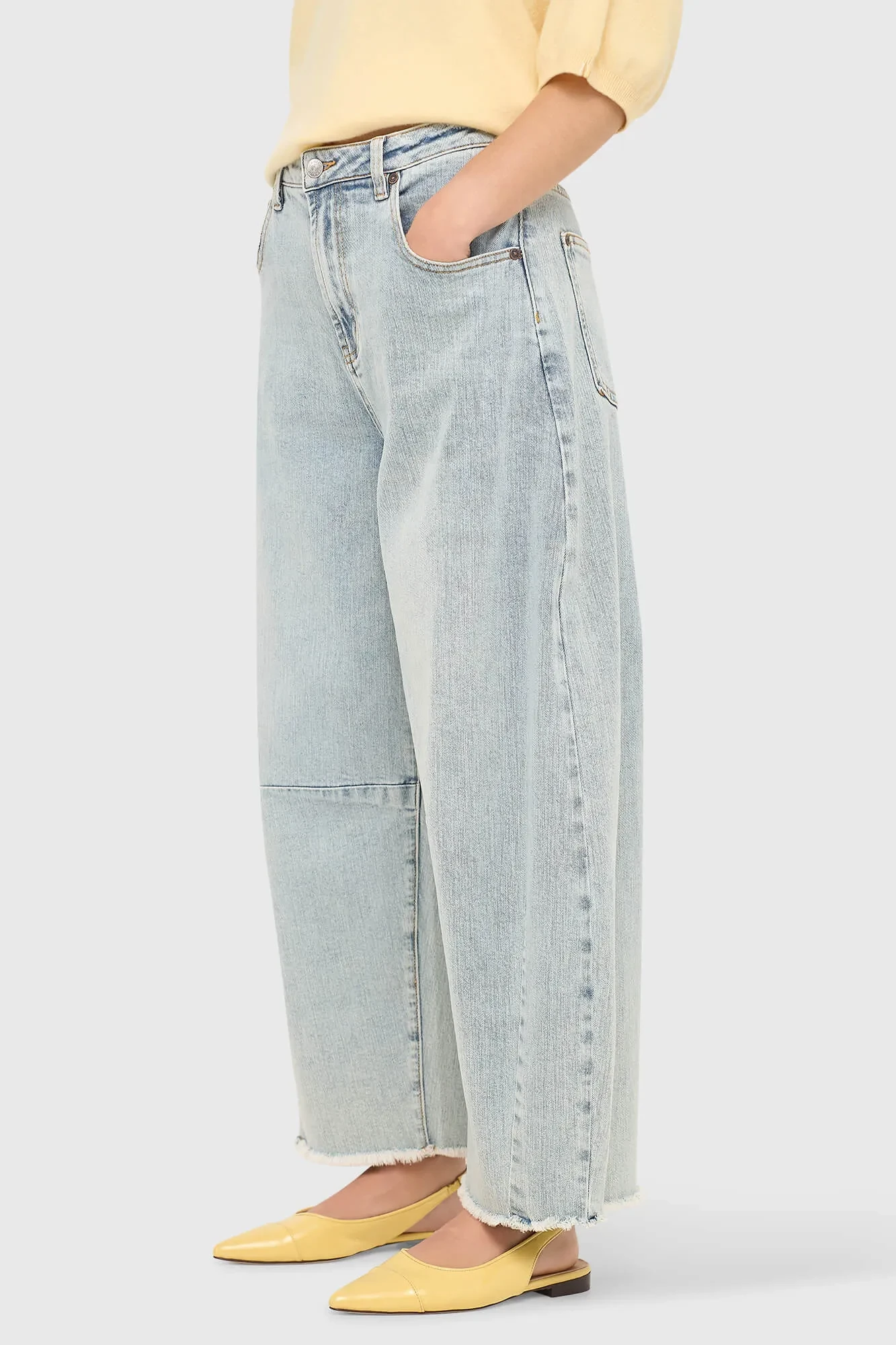 Barrel-Jeans für Damen, mittlere Leibhöhe, Stretch, blau, 565 Billy
