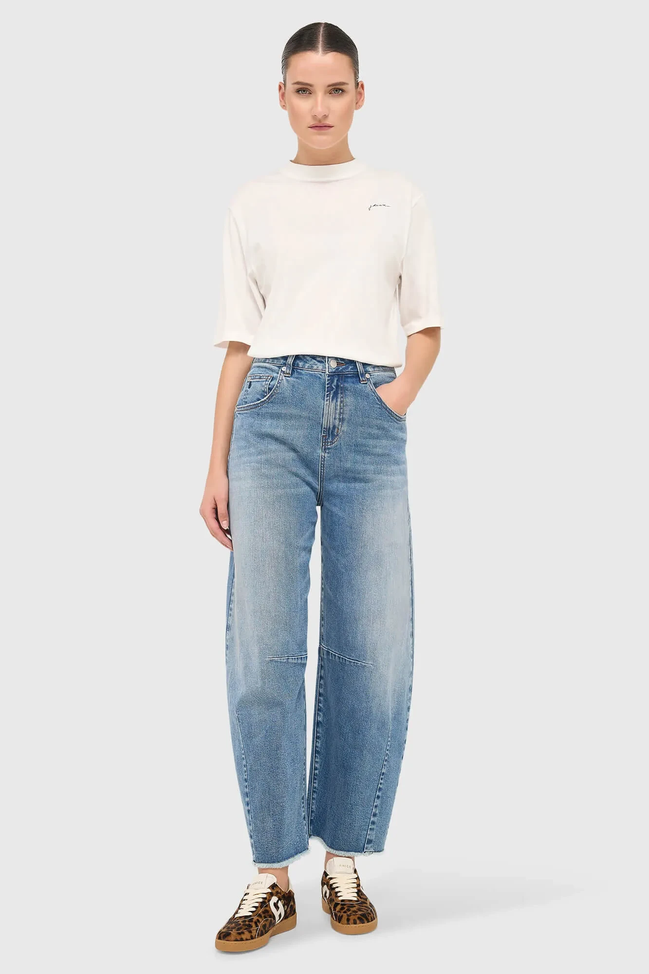 Barrel Jeans Damen Midrise Billy Blau 379