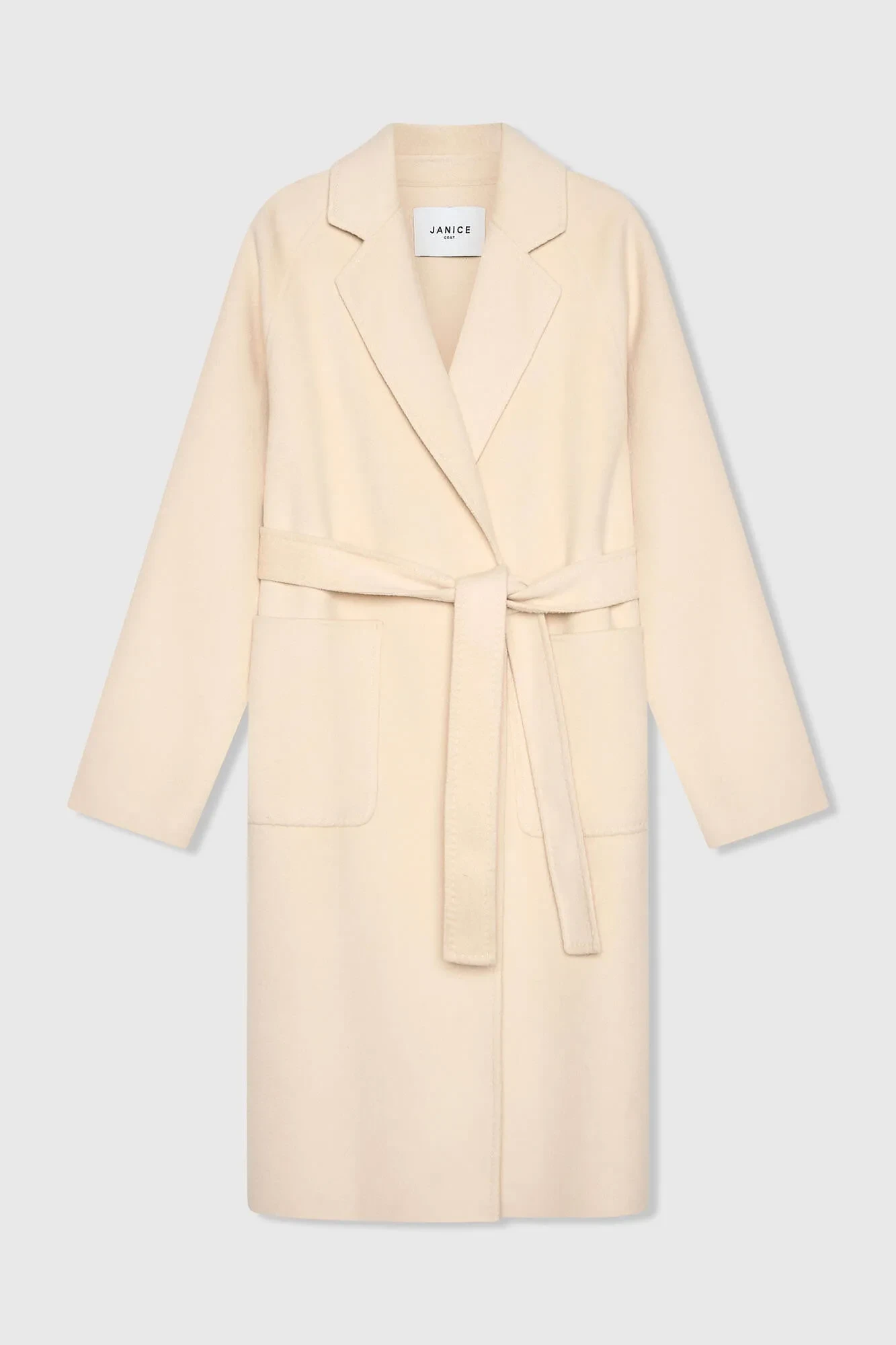 Women's Long Double-Faced Cashmere Coat, Jules, Beige