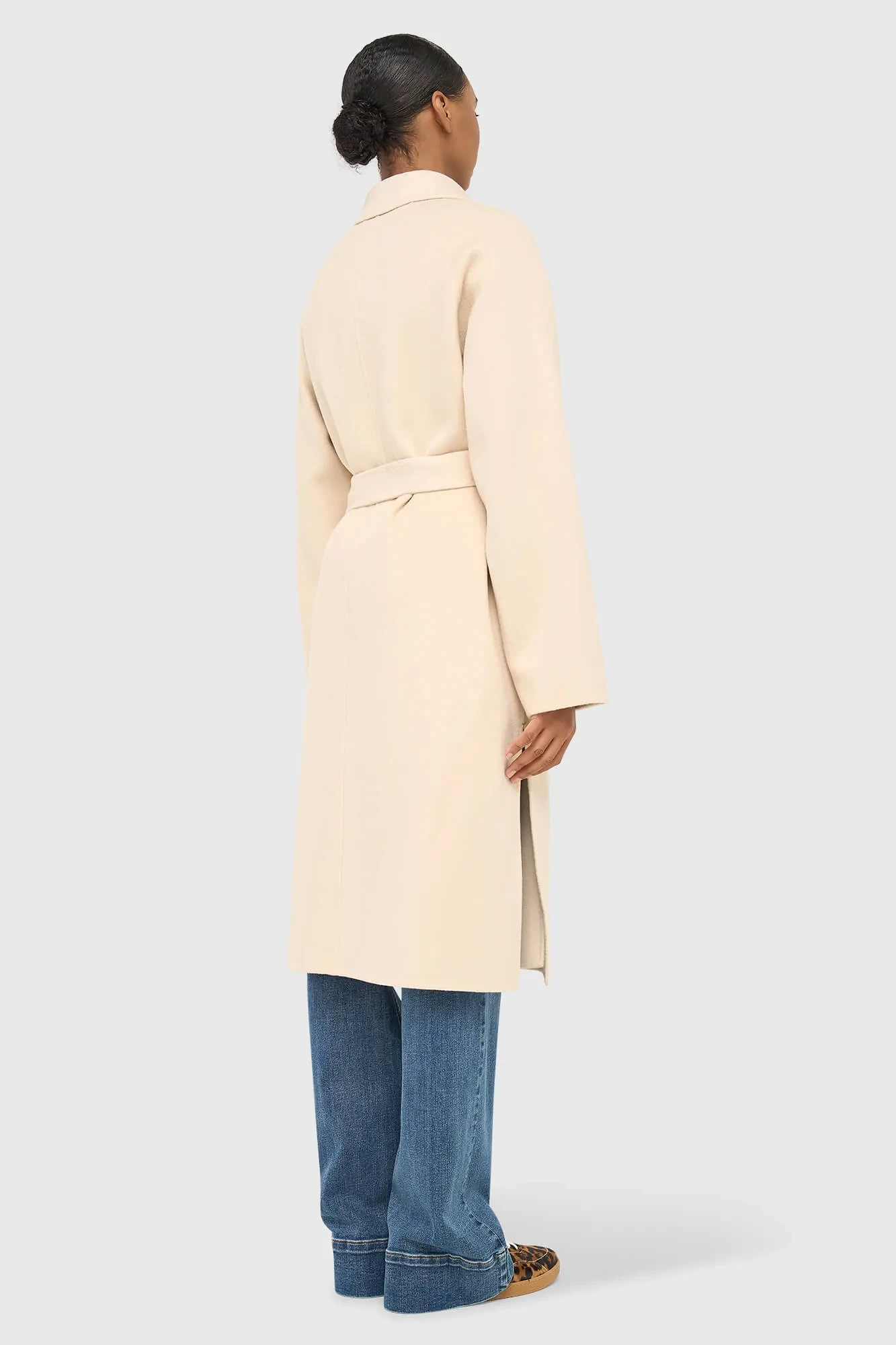 Women's Long Double-Faced Cashmere Coat, Jules, Beige