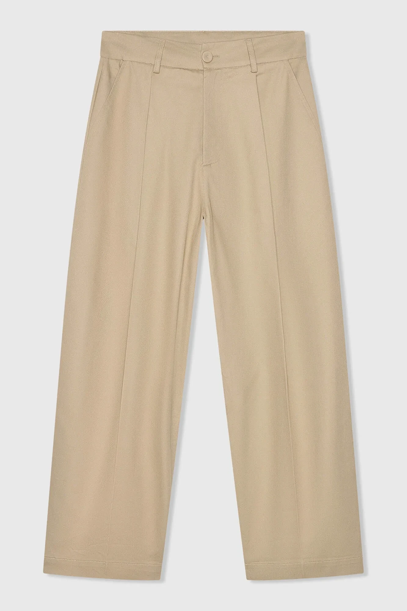 Beige Cotton Paperbag Pants with Side Pockets by Barrel Balti