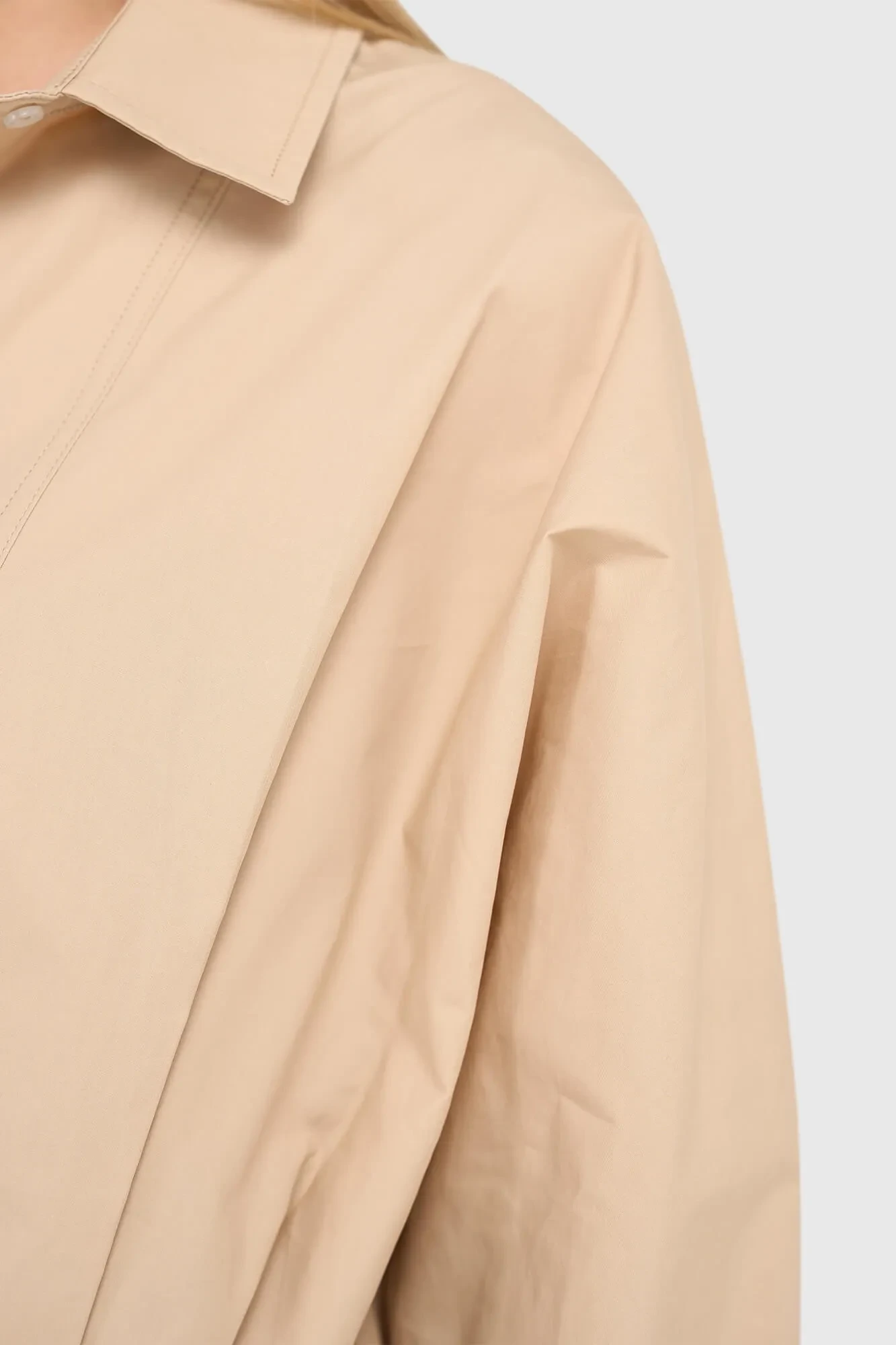 Beige Cotton Bow Blouse for Women by David