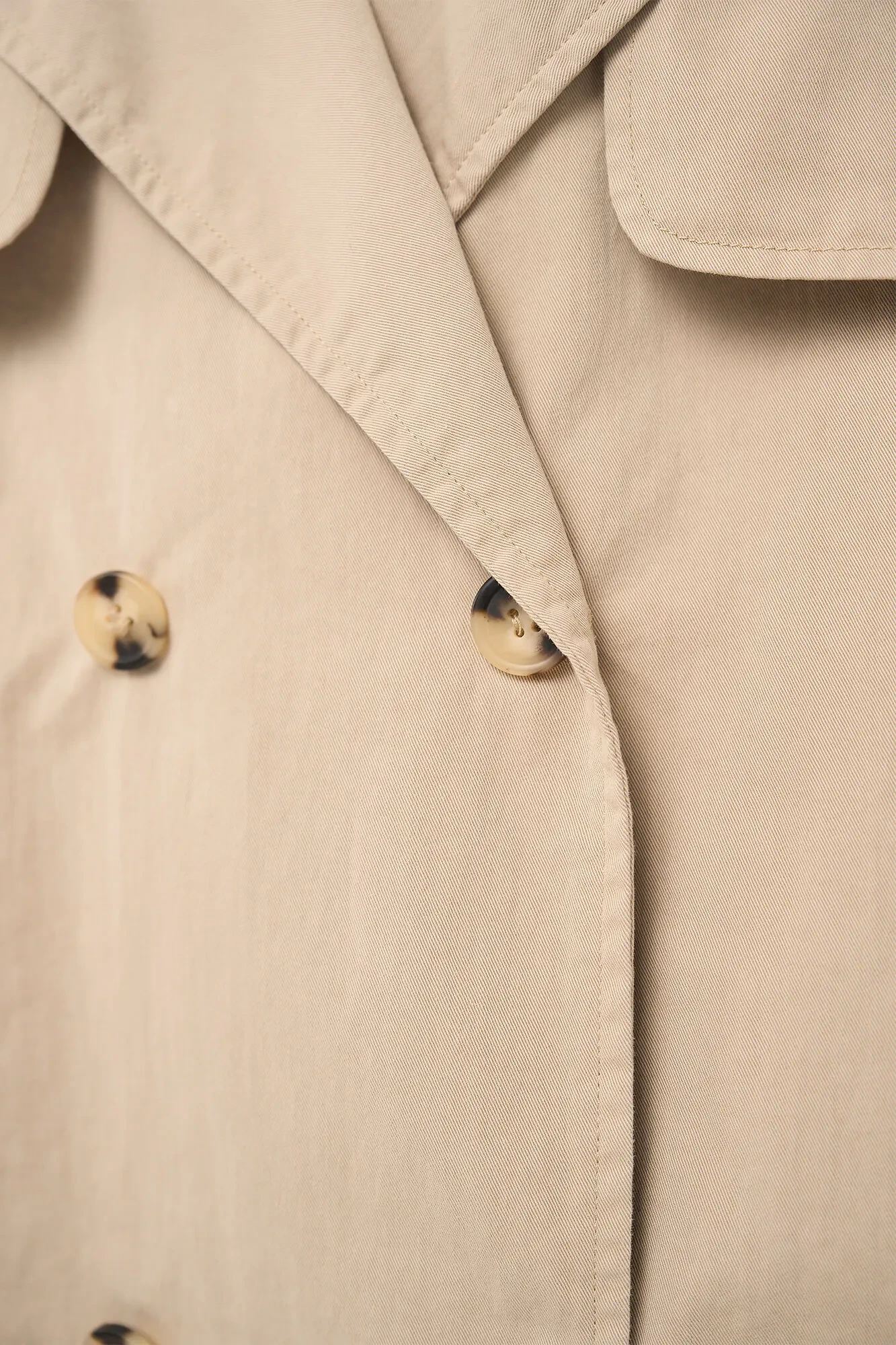 Beige Short Trench Coat by Cayden