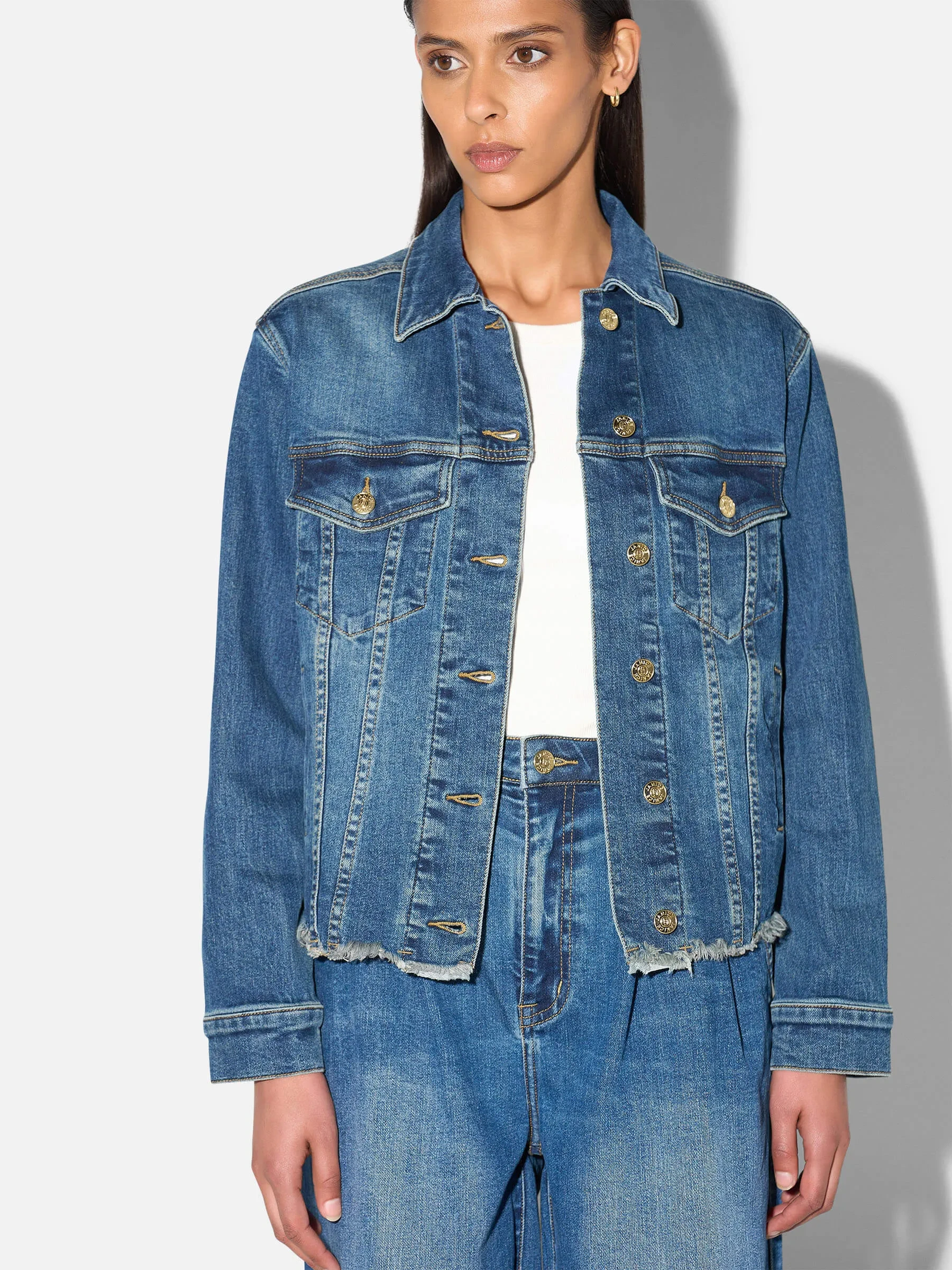 Blauw Denim Spijkerjack Stretch Dames Gregory 469