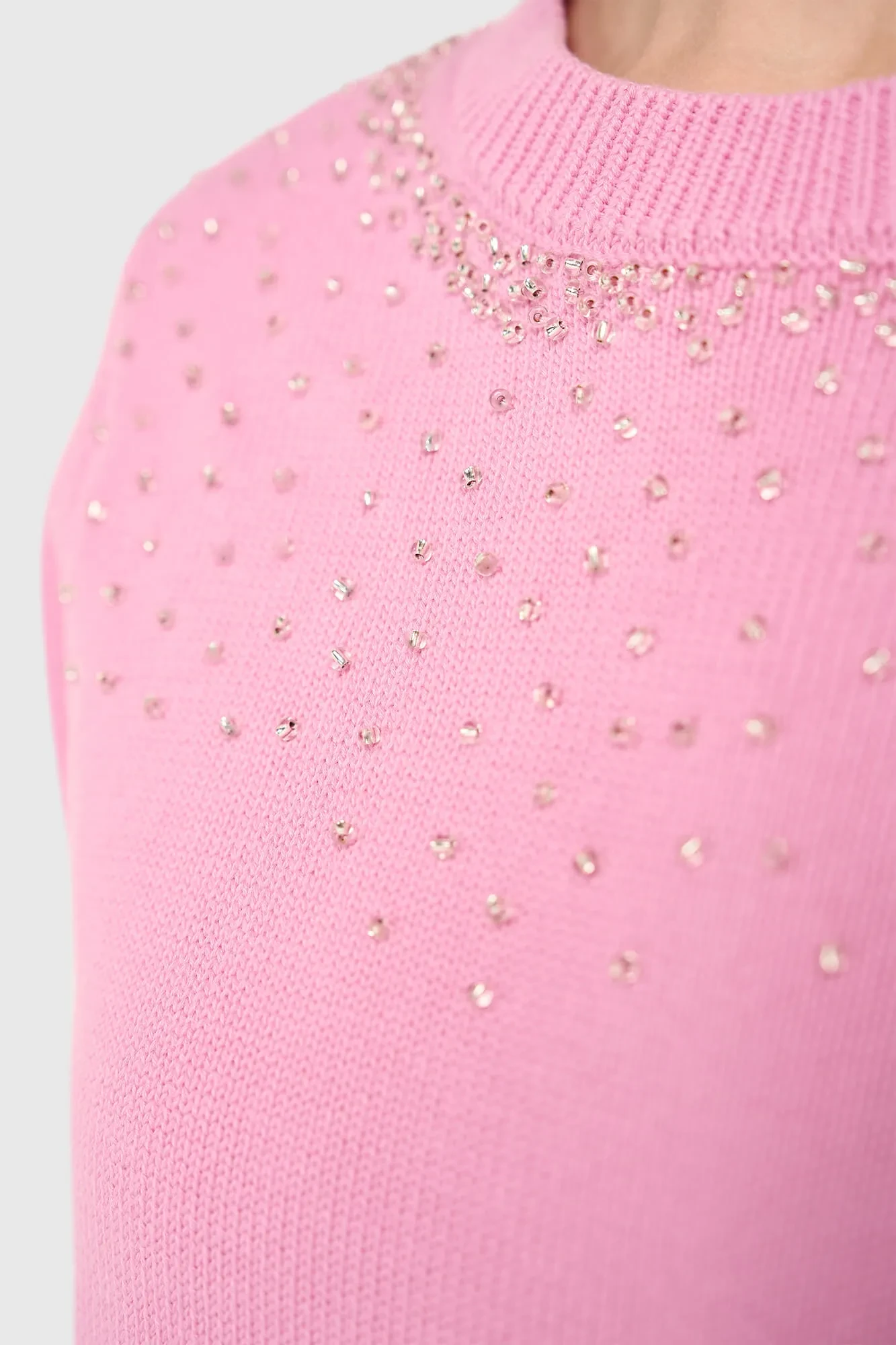 Rosa Baumwollpullover für Damen mit Strasssteinen von Barret
