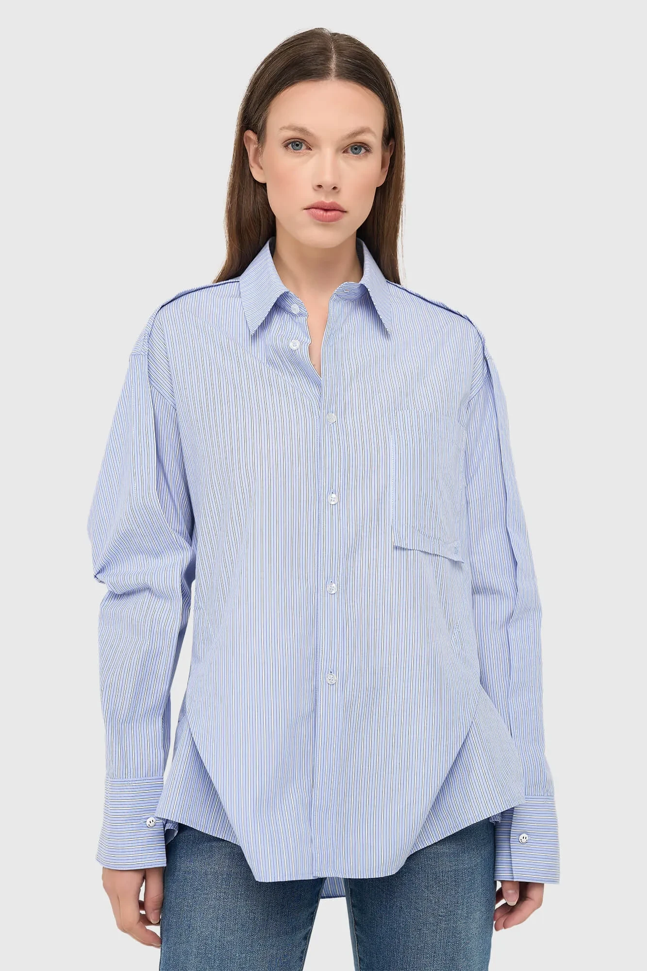 Phil Blue Striped Women's Blouse