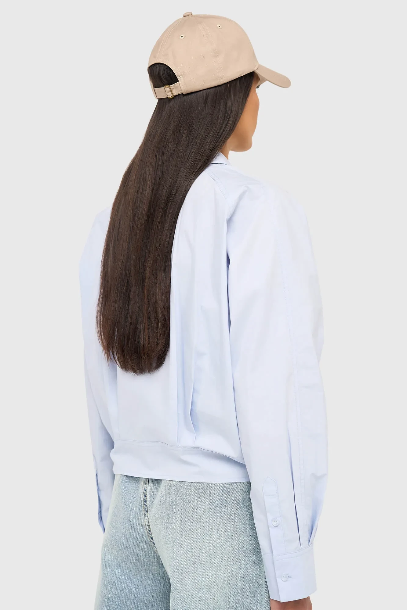 Women's Blue Cotton Bow Blouse by David