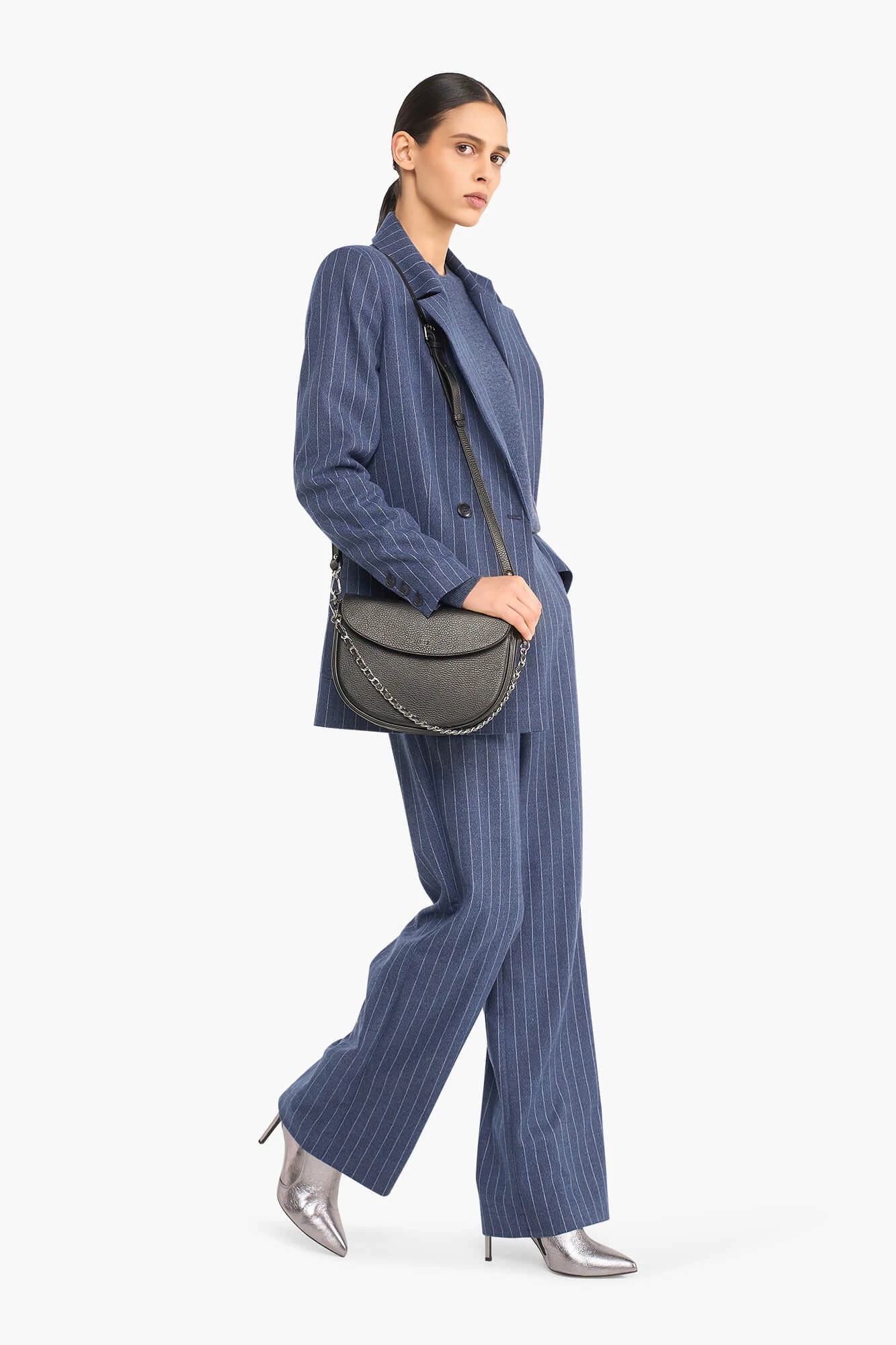 Women's Double-Breasted Martin Blue Striped Blazer