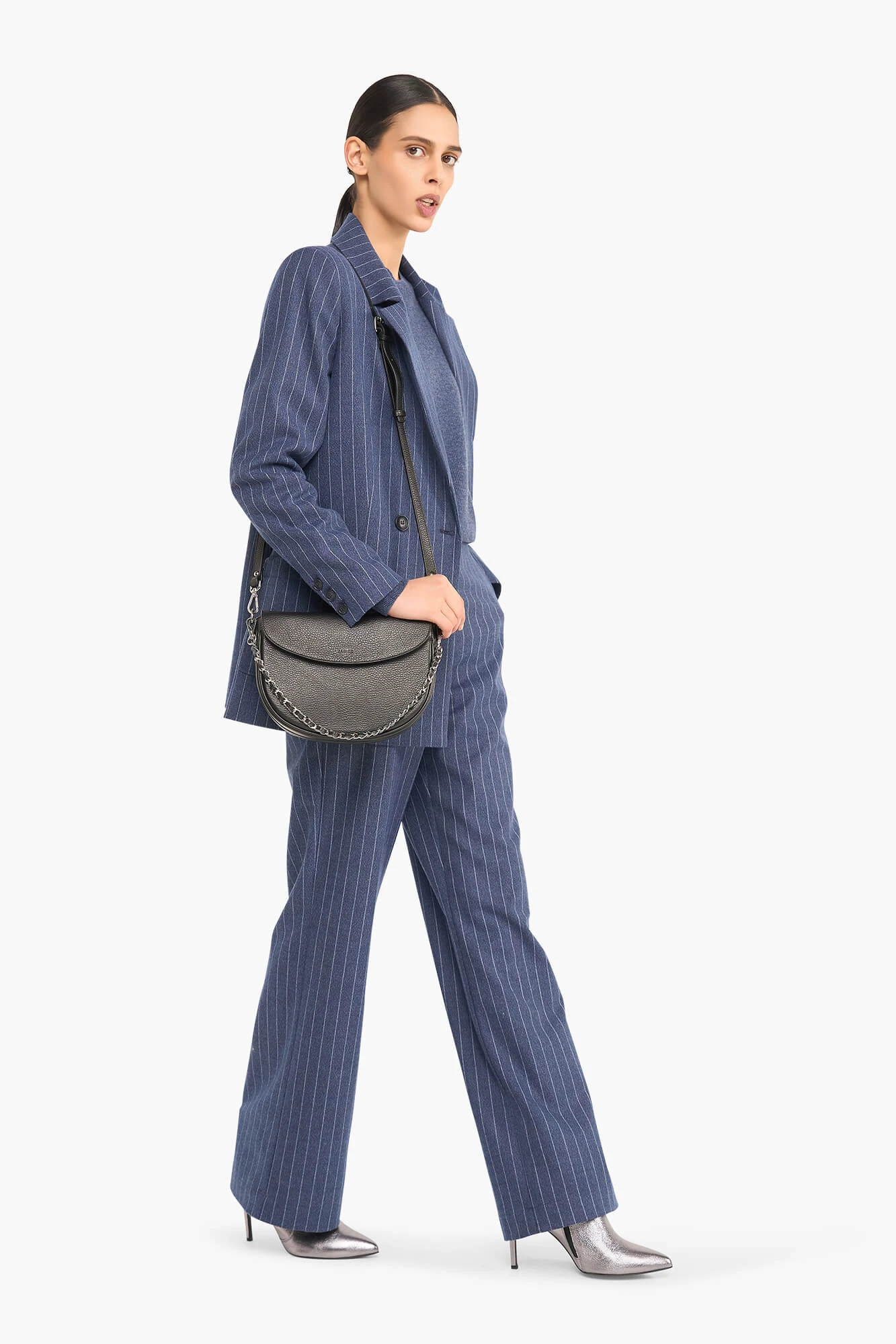 Women's Double-Breasted Martin Blue Striped Blazer
