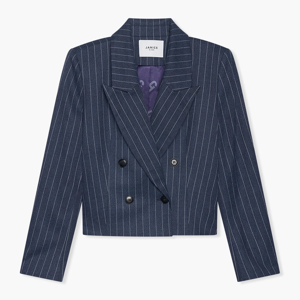 Blazer Dames Kort Stan Blauw Streep