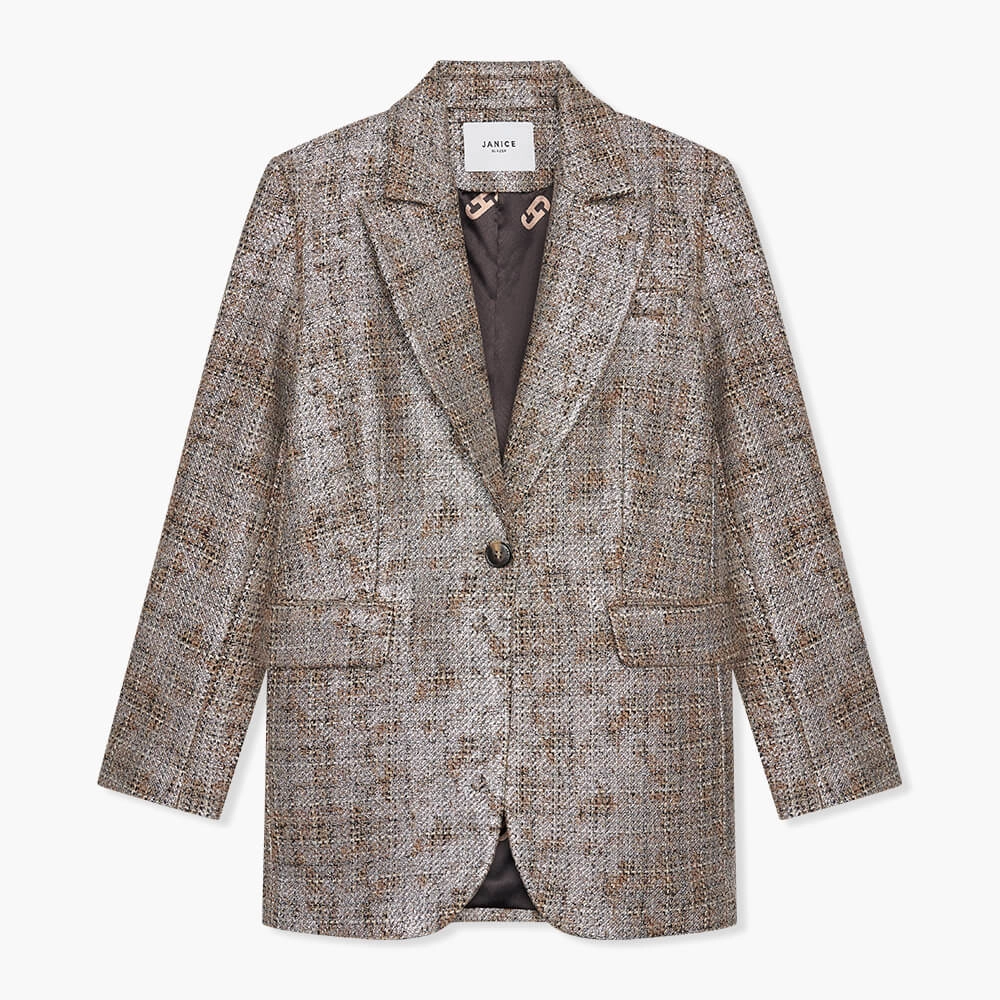 Oversized Blazer Hank Bruin Zilver
