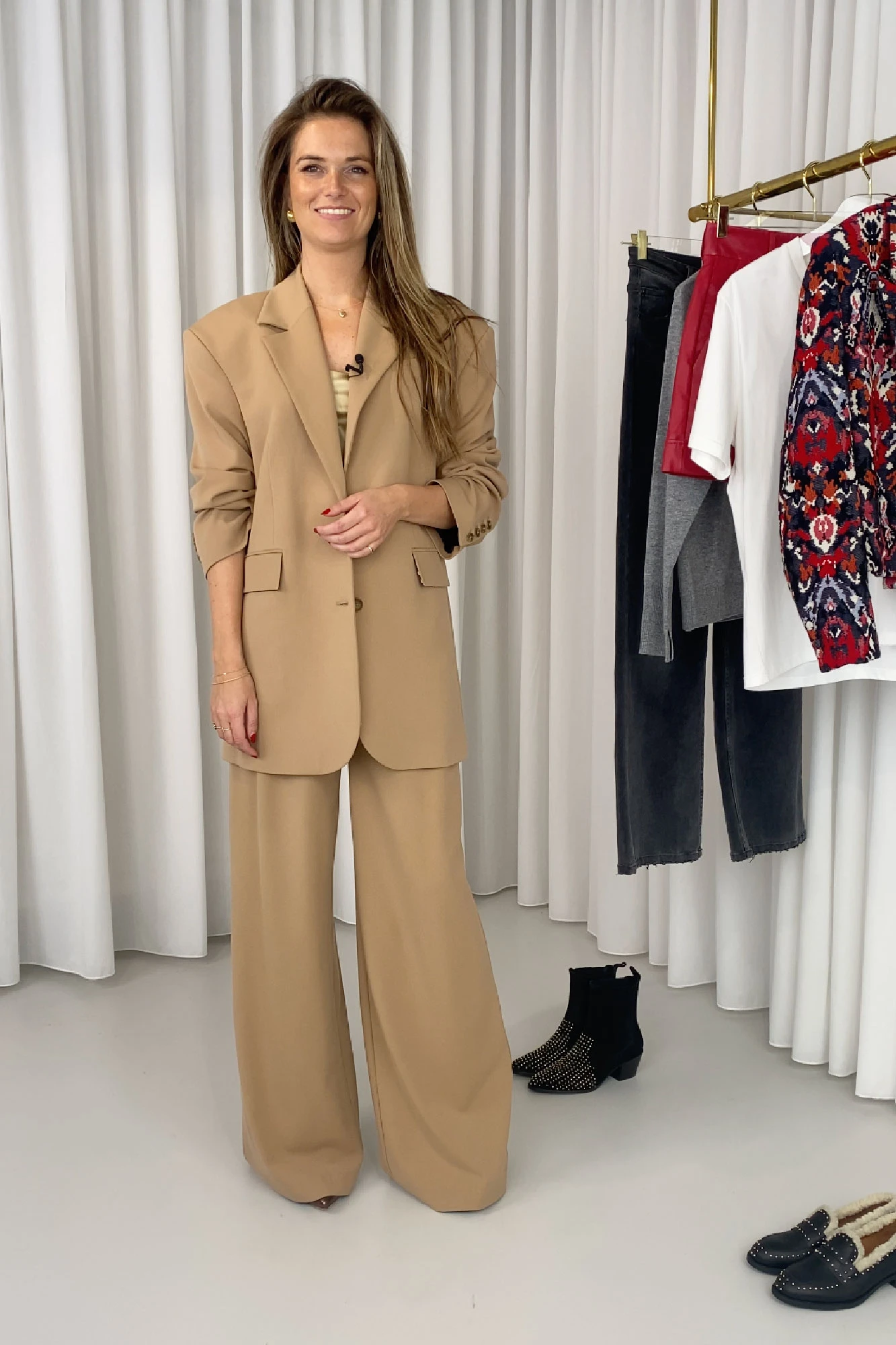 Beige Grandpa-blazer Dames