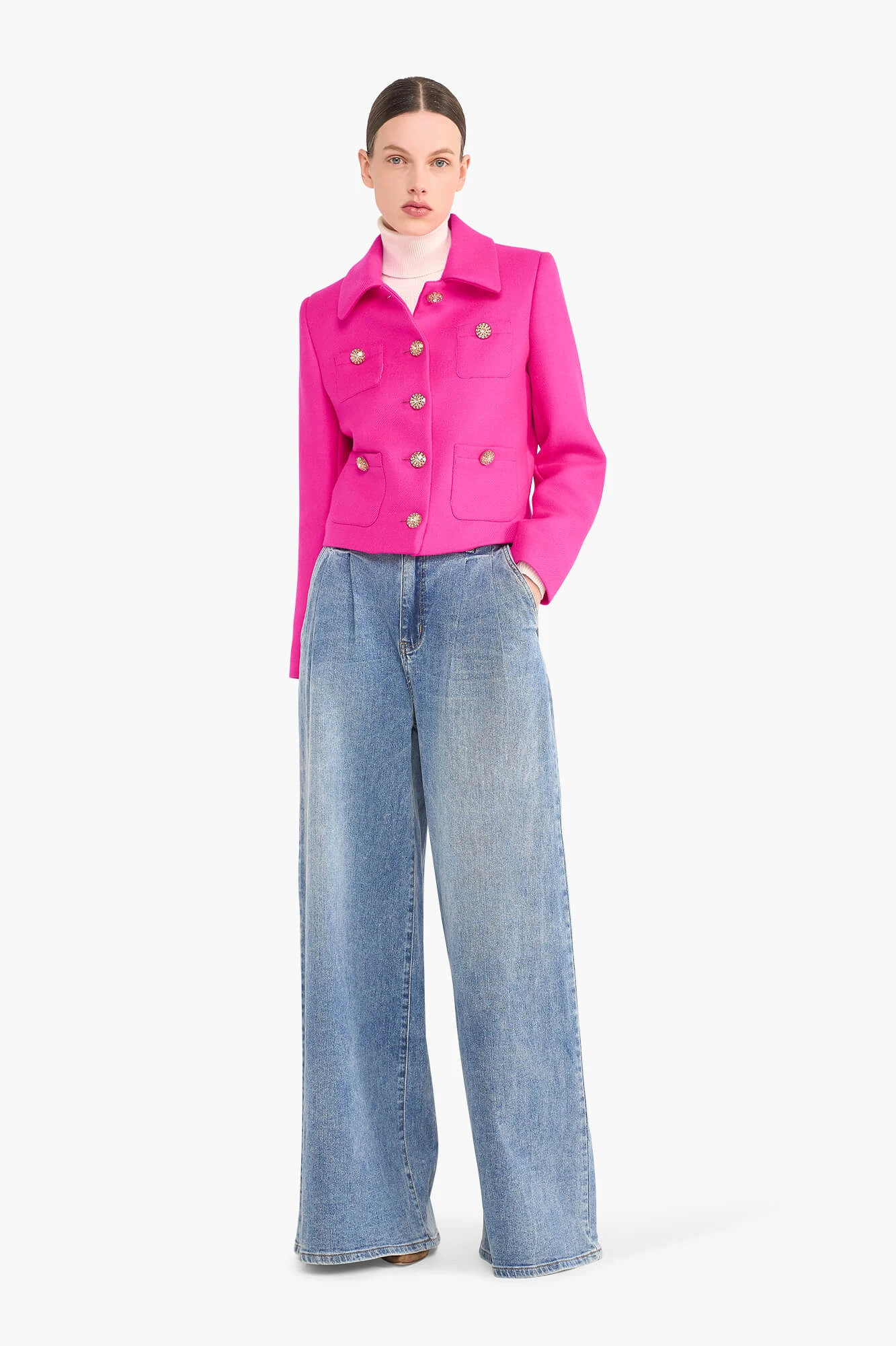 Blazer Jack Dames Kort Wol Tatum Roze