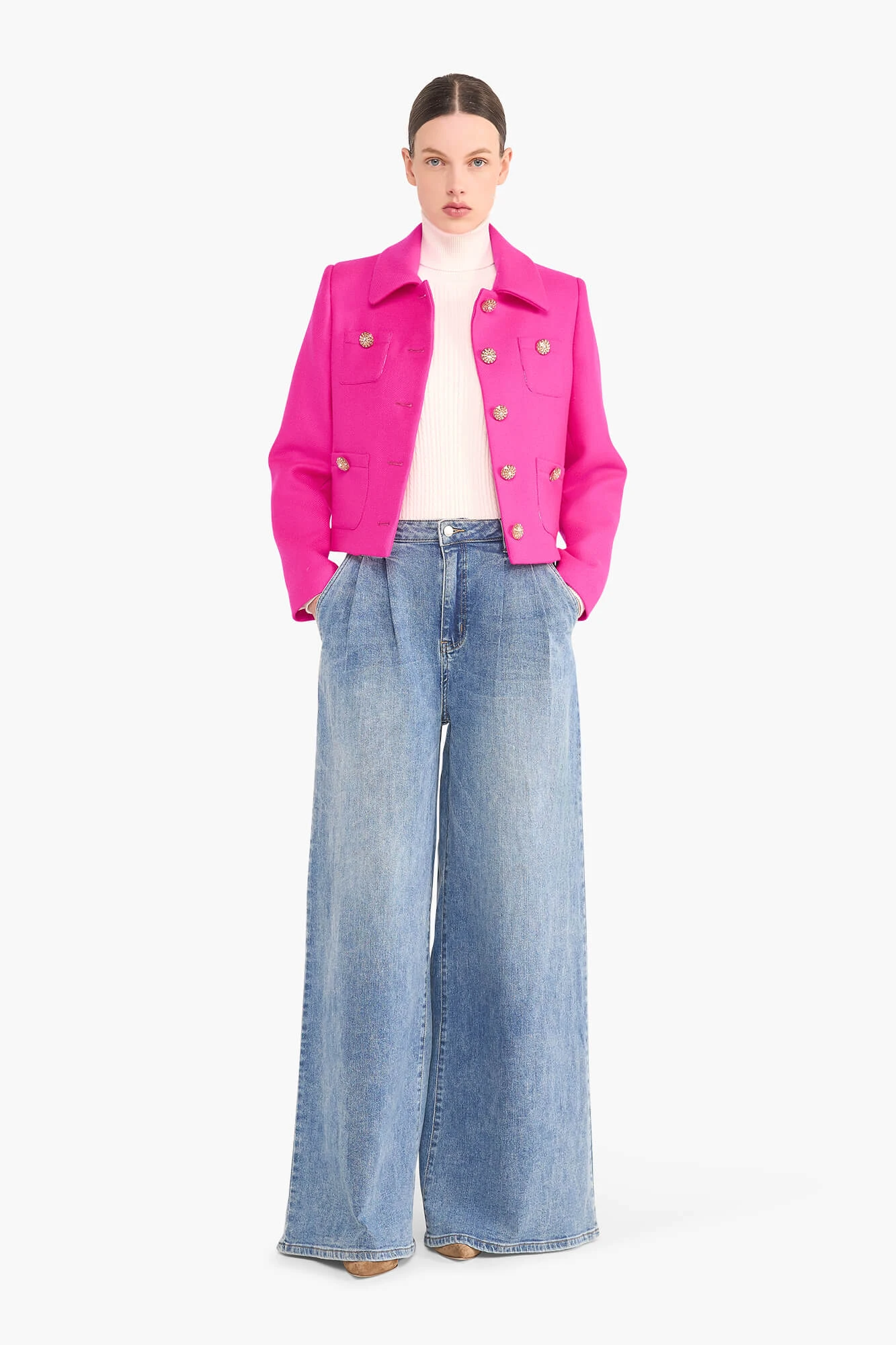 Blazer Jack Dames Kort Wol Tatum Roze