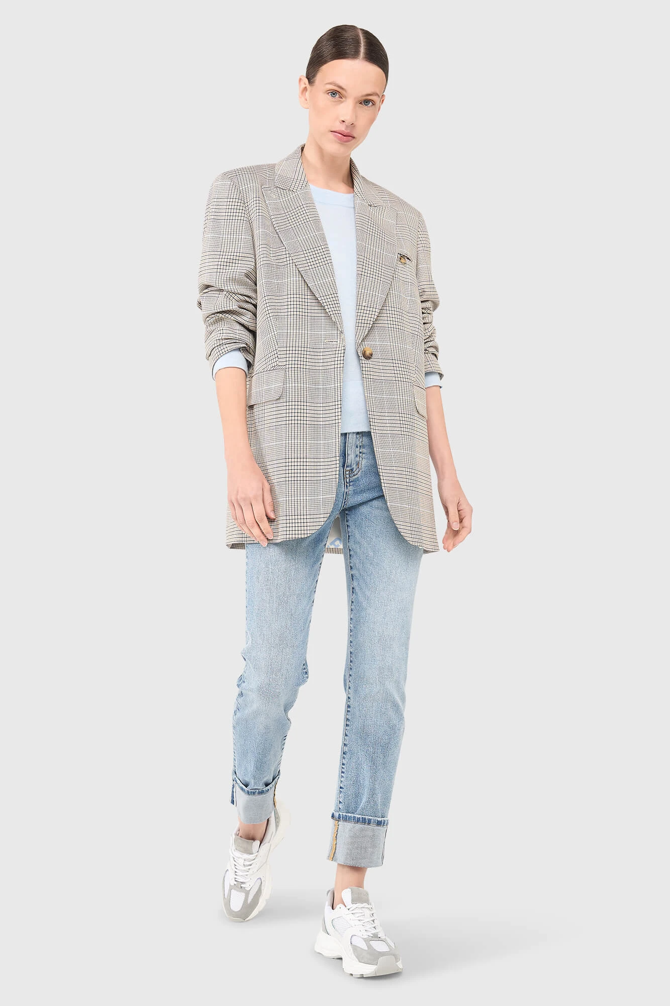 Hank Blazer mit Karomuster, beige