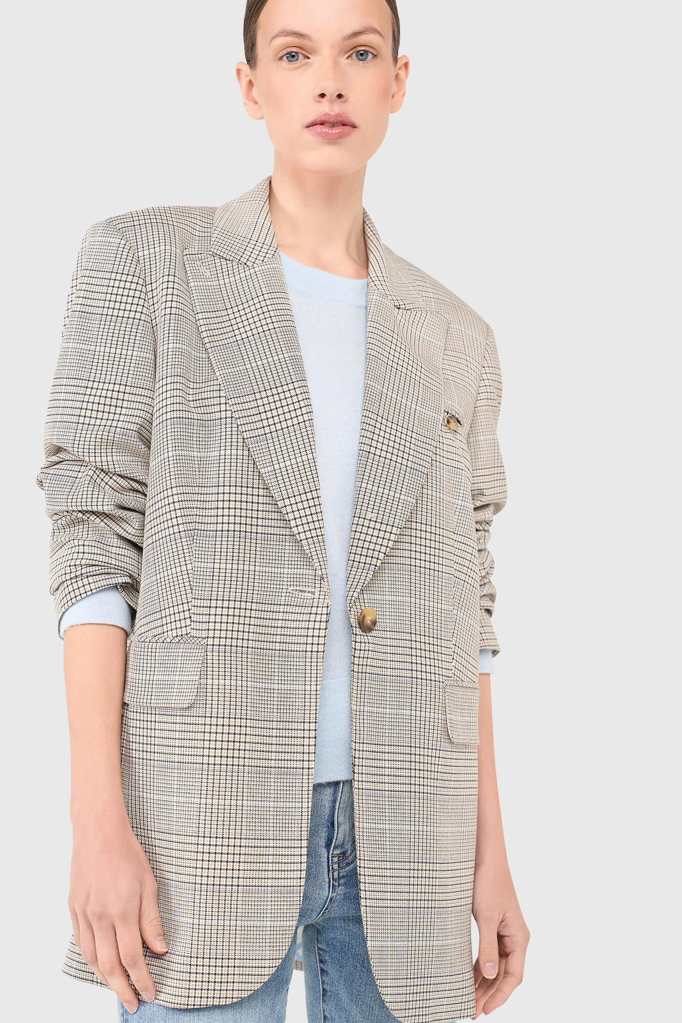 Hank Blazer mit Karomuster, beige