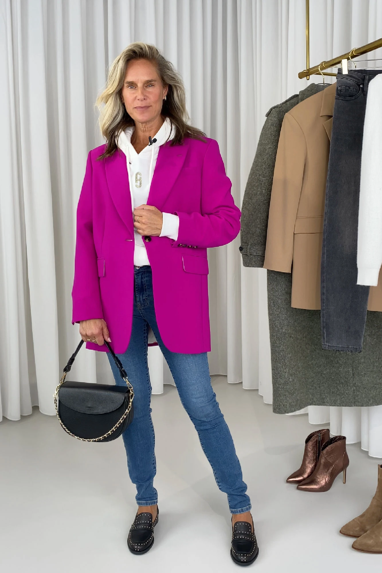 Oversized blazer dames roze