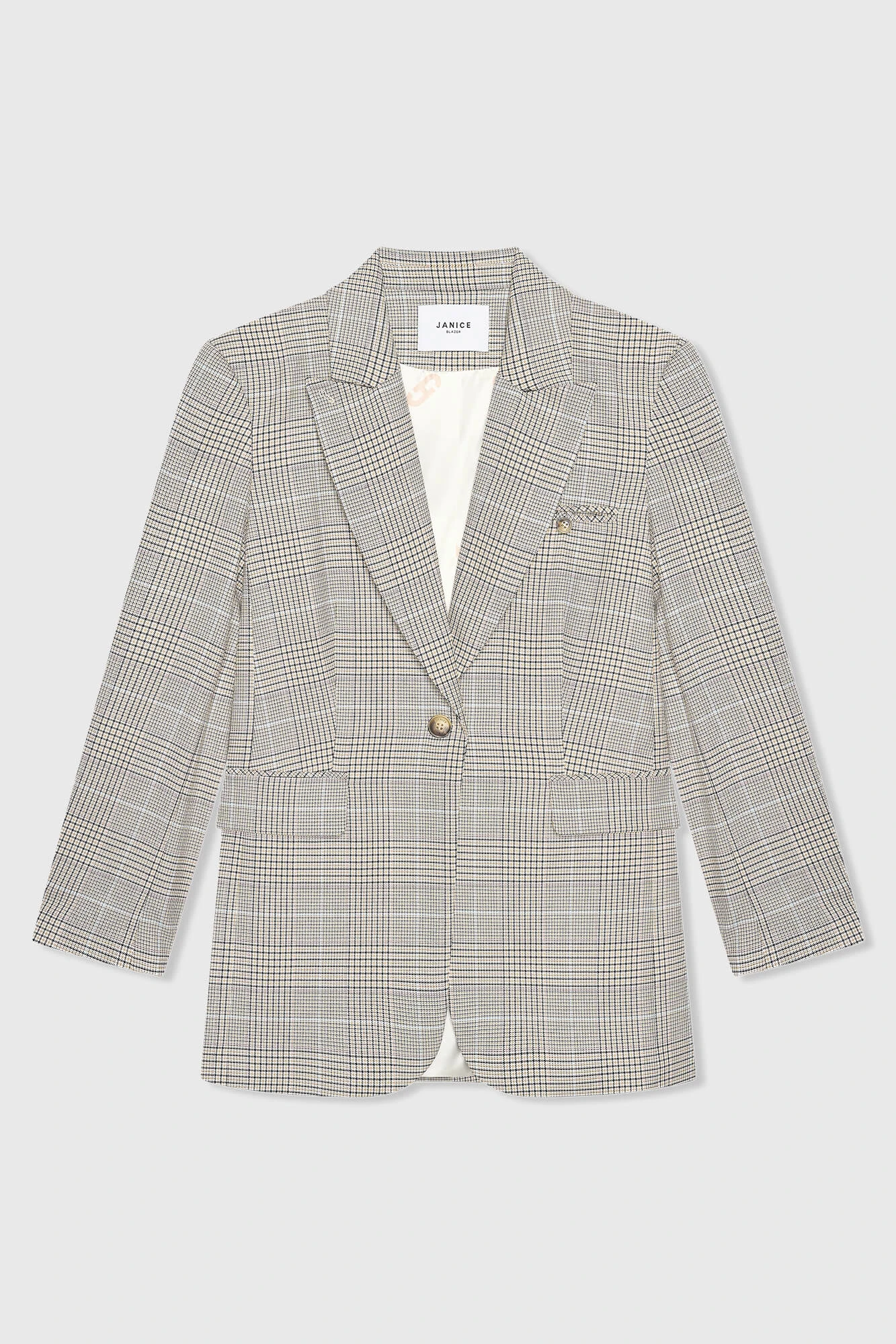 Hank Blazer Ruit Beige
