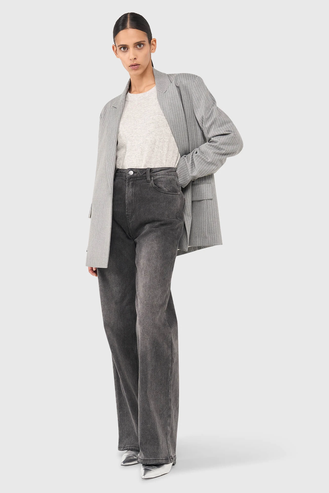 Jones Blazer, grau gestreift