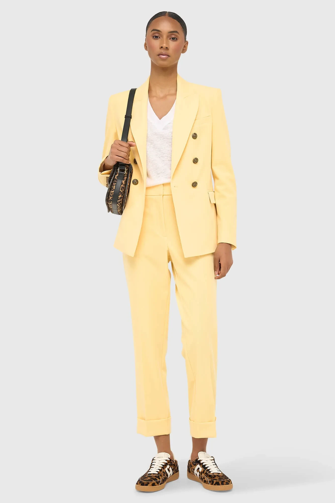 Women's Button-Down Fitted Blazer Connor Yellow