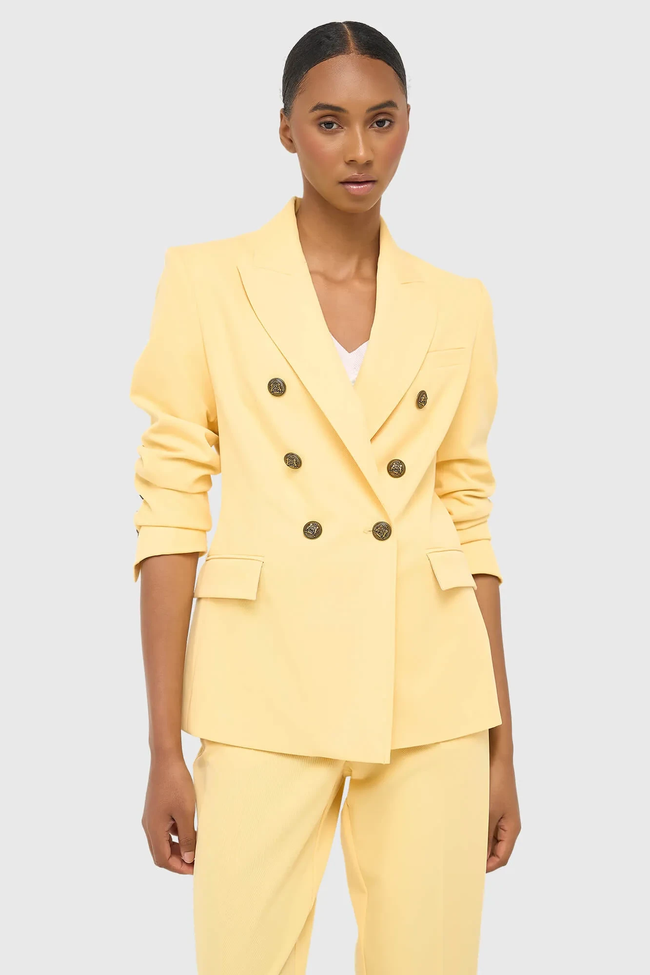 Women's Button-Down Fitted Blazer Connor Yellow